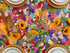 The 613 Tablecloth styled for a colorful Rosh Hashanah table