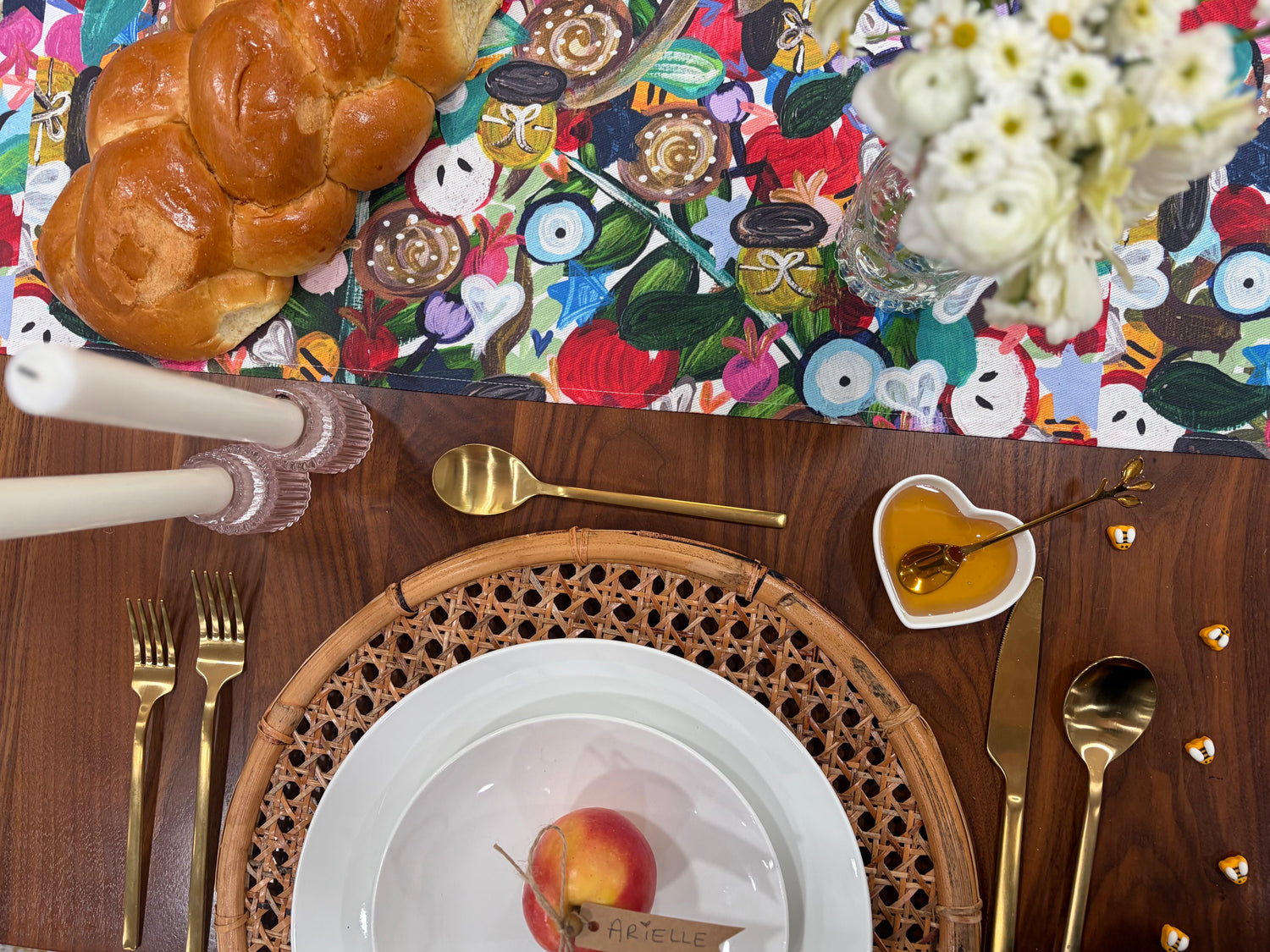 All the Colors of Rosh | Rosh Hashanah Table Runner