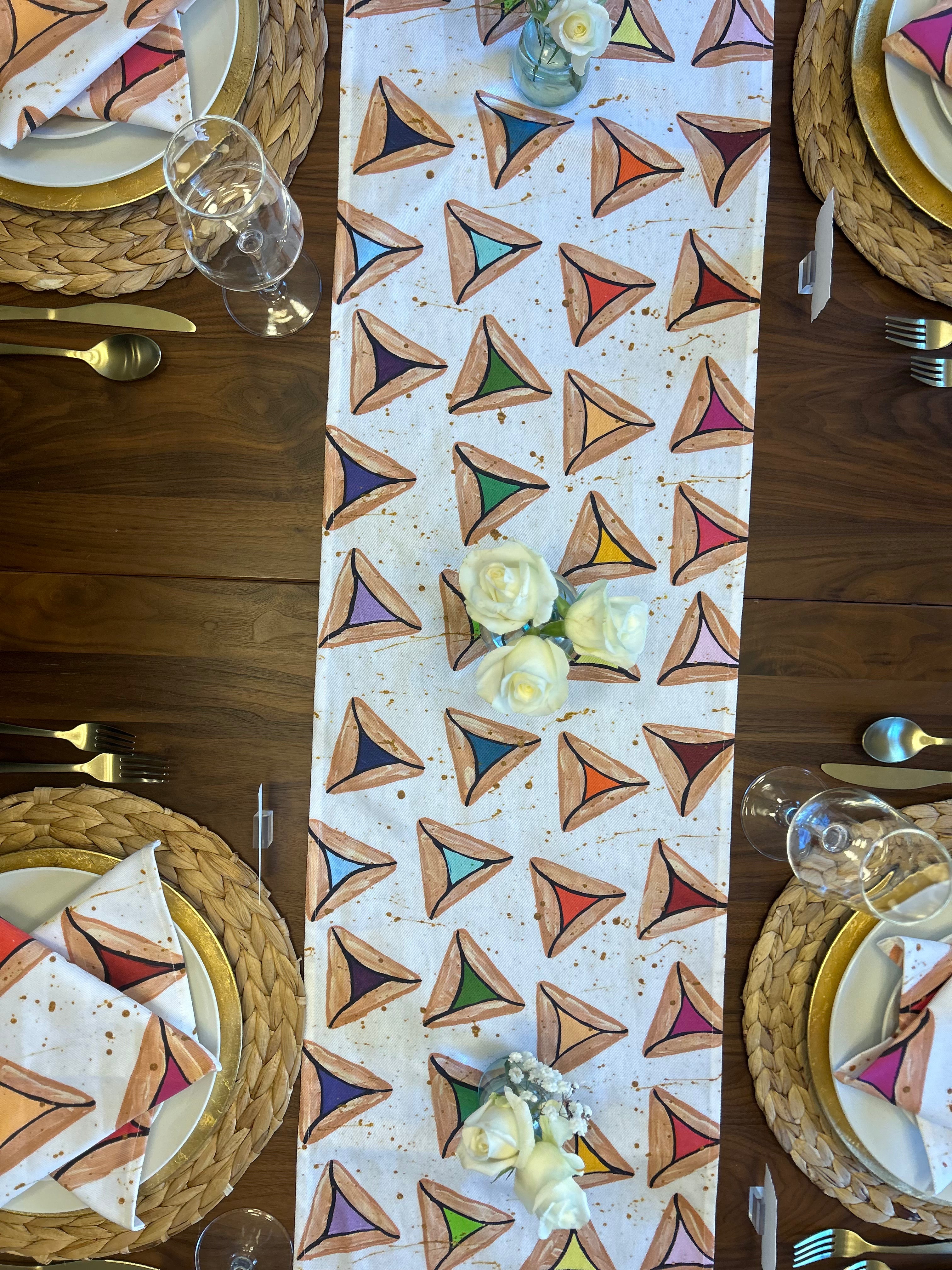 Rainbow Hamantaschen Table Runner
