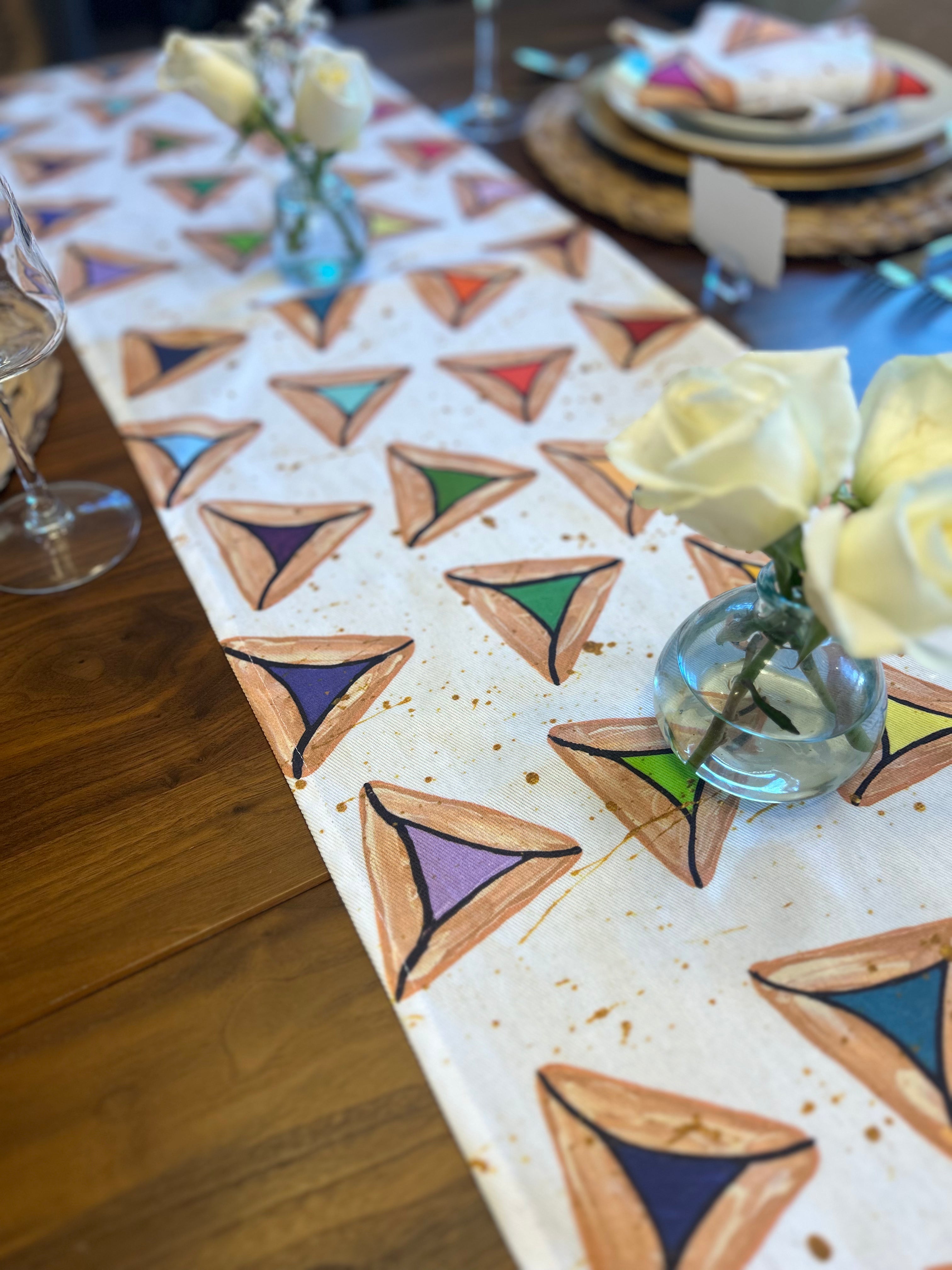 Rainbow Hamantaschen Table Runner