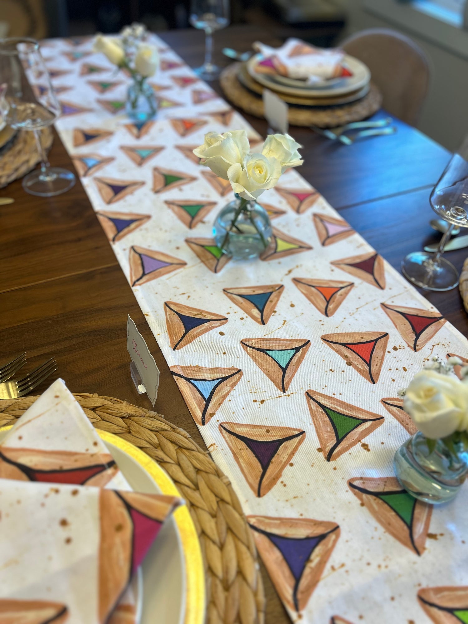 Rainbow Hamantaschen Table Runner