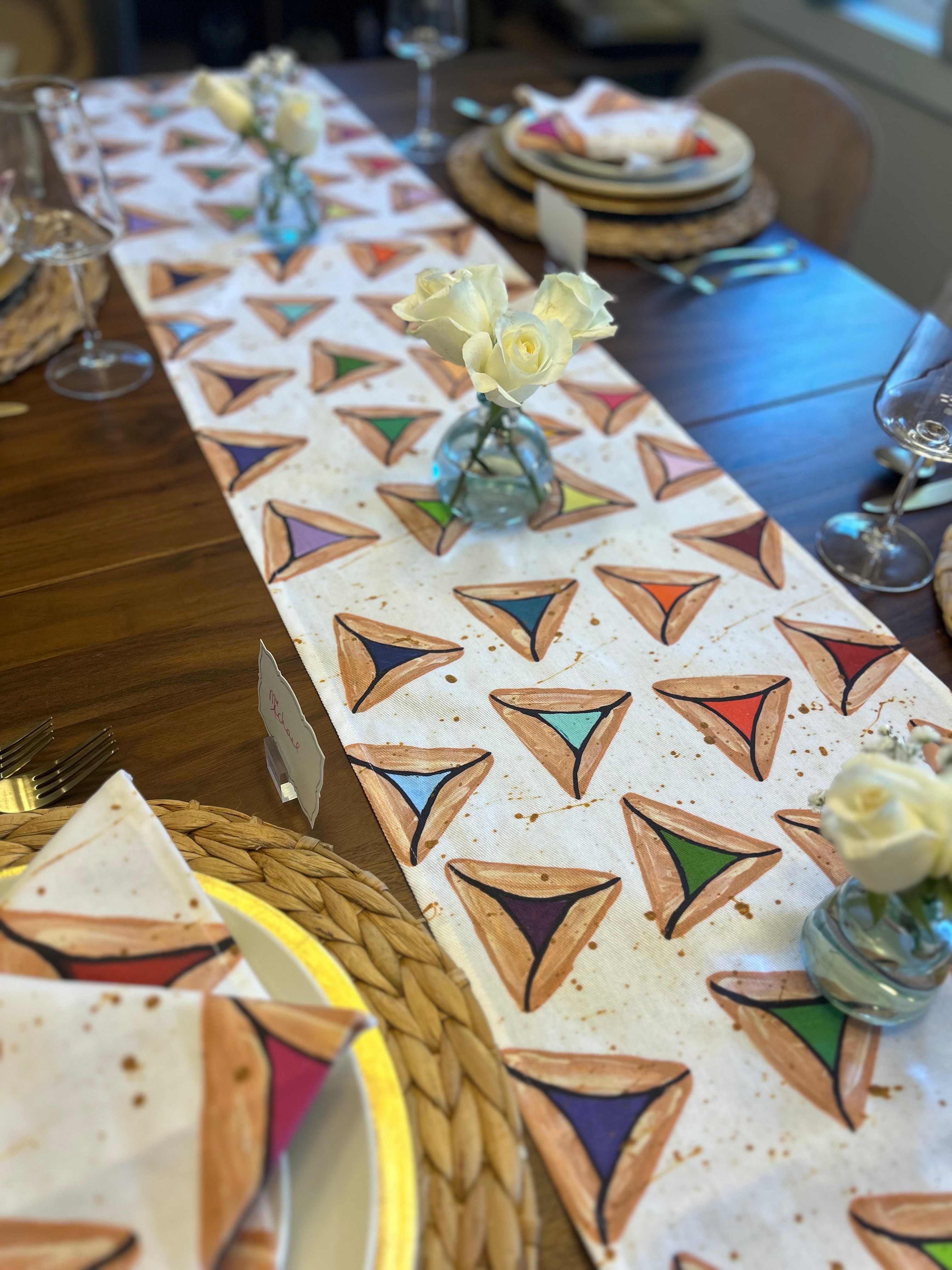 Rainbow Hamantaschen Table Runner
