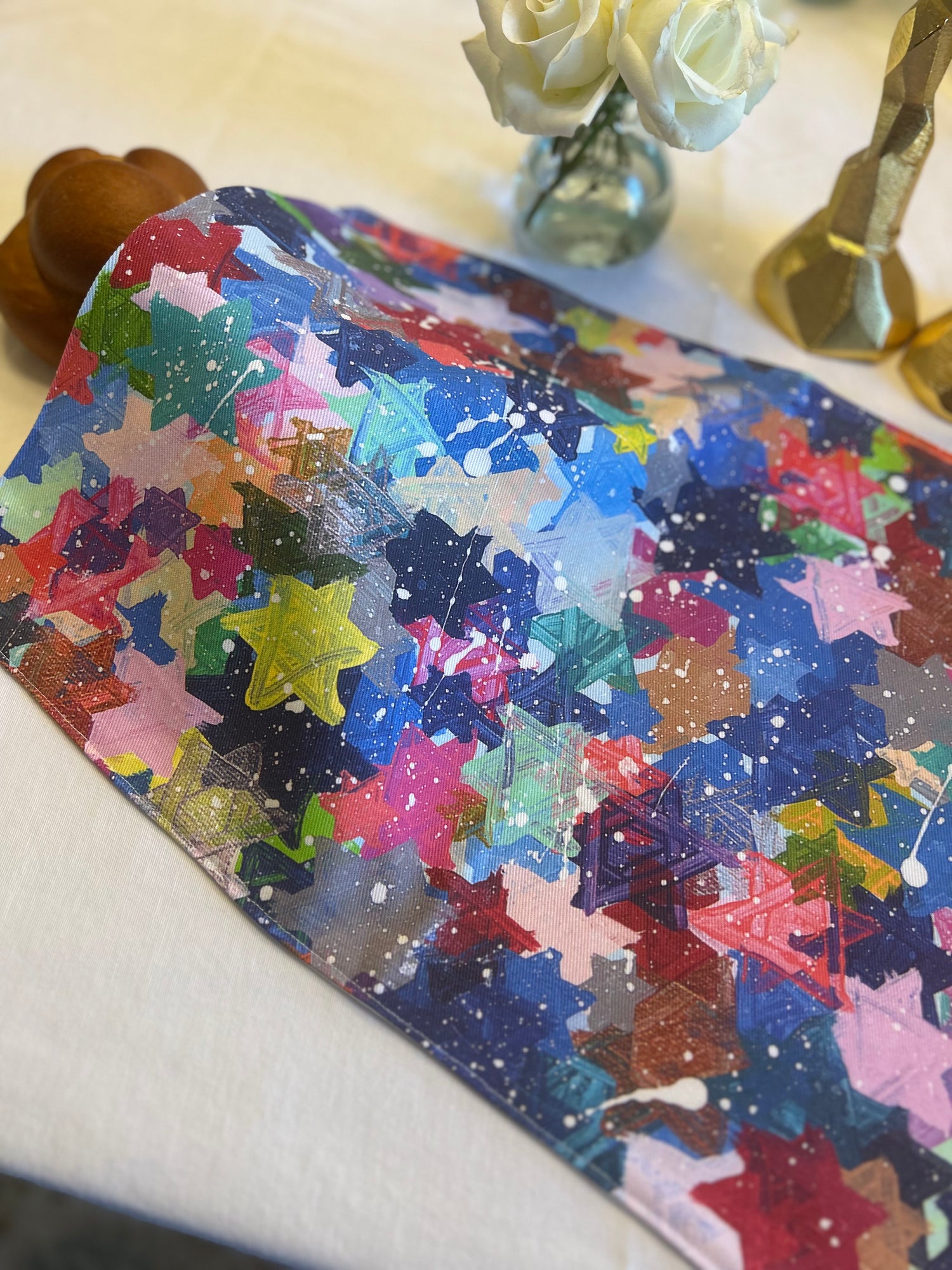 Jewish Stars Splatter | Challah Cover