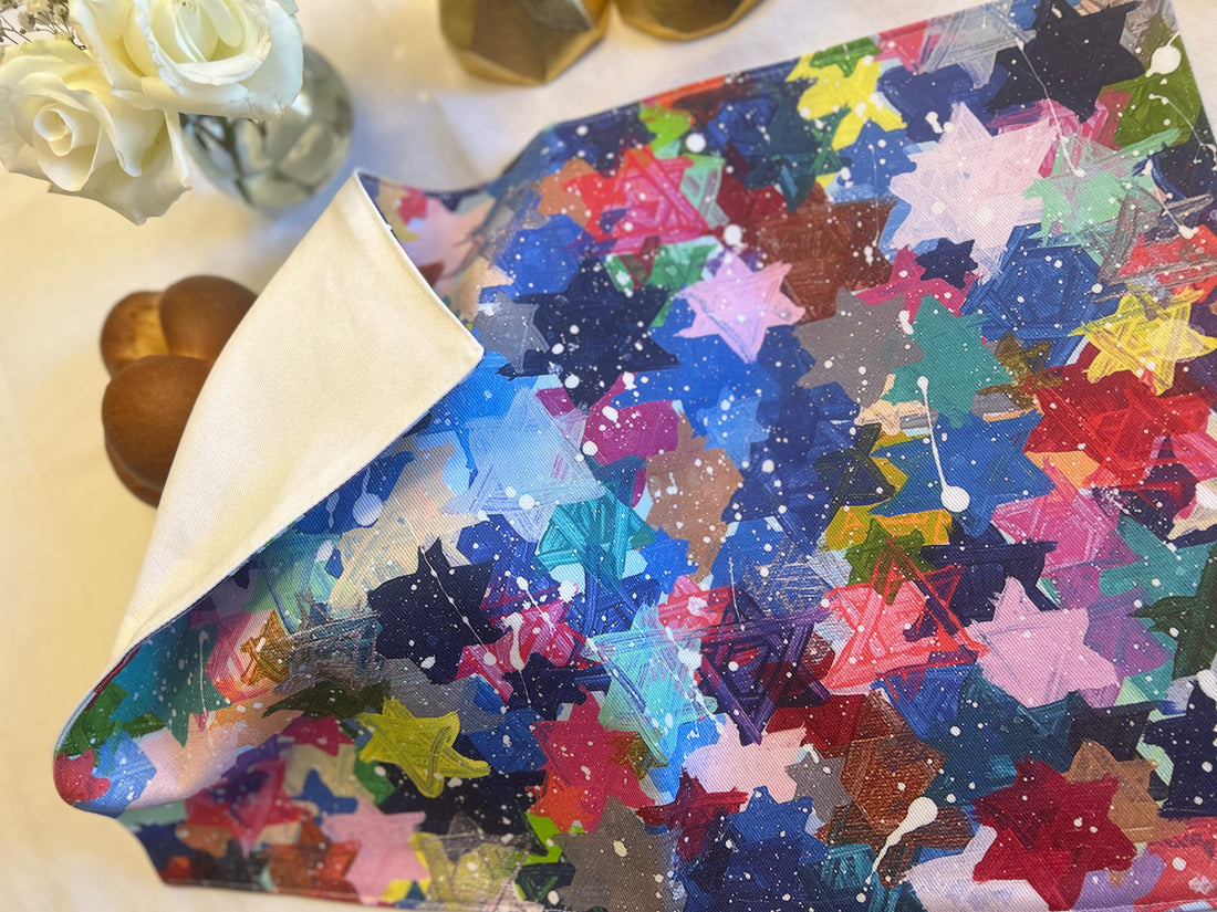 Jewish Stars Splatter | Challah Cover