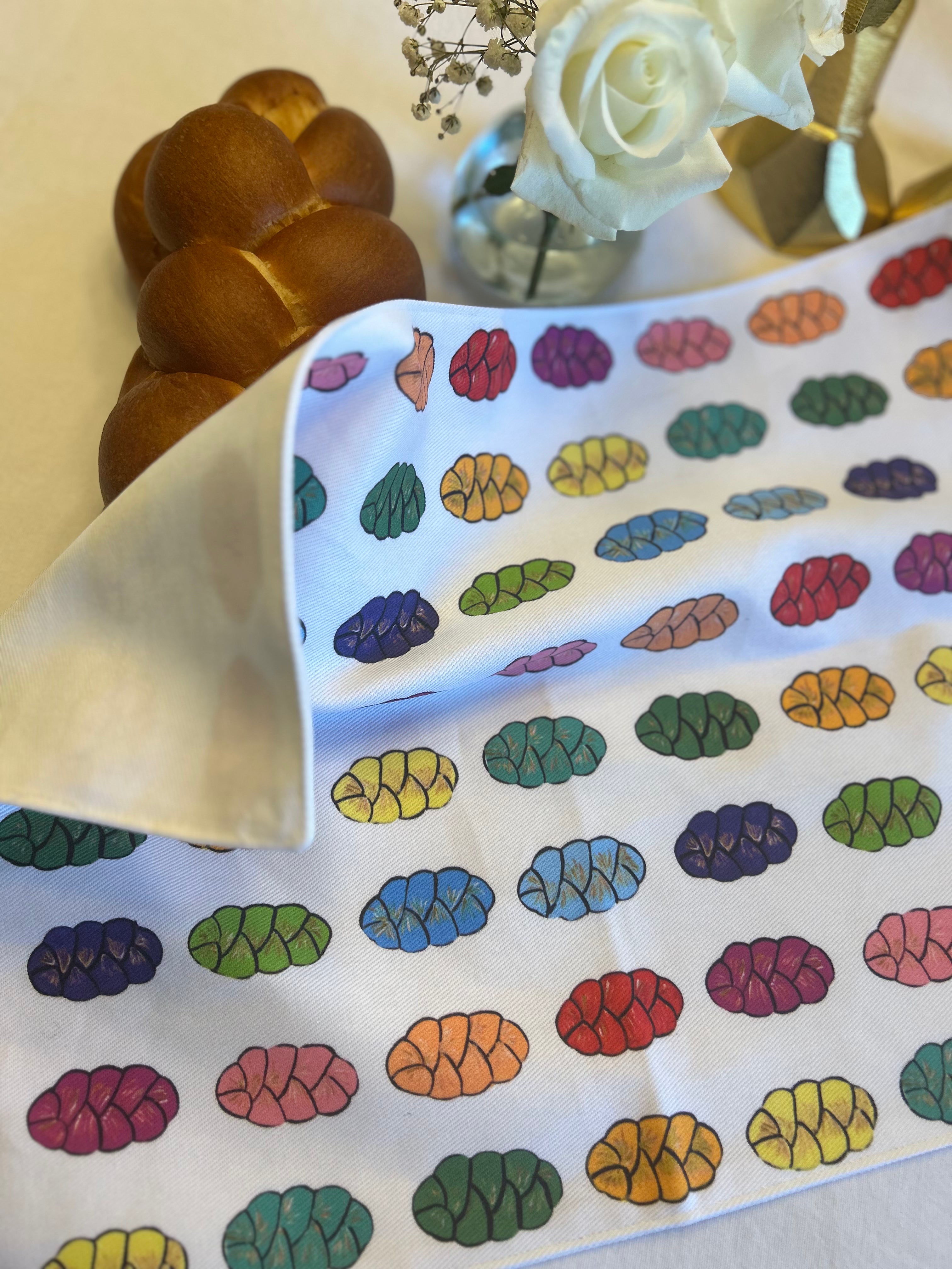 Rainbow Challahs | Challah Cover