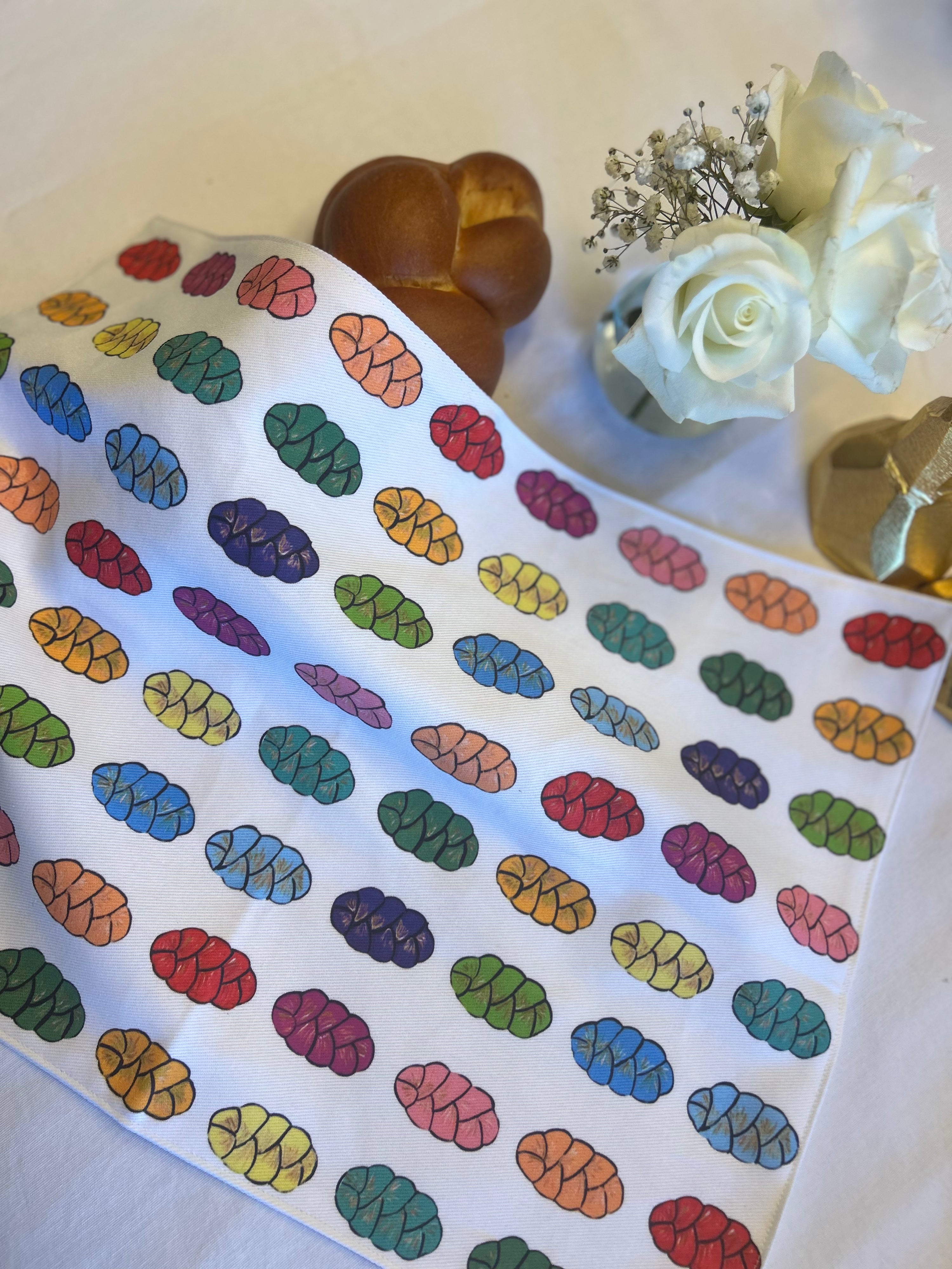 Rainbow Challahs | Challah Cover