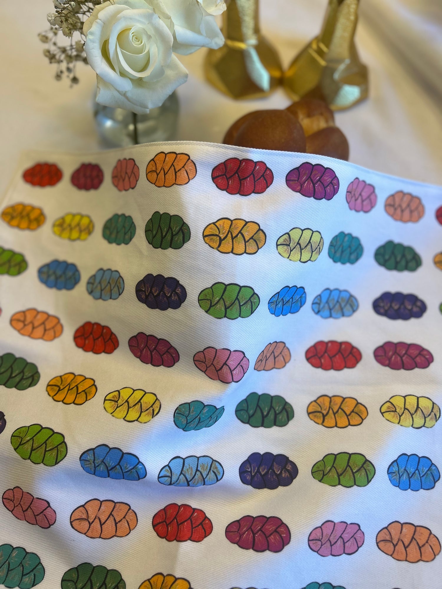 Rainbow Challahs | Challah Cover
