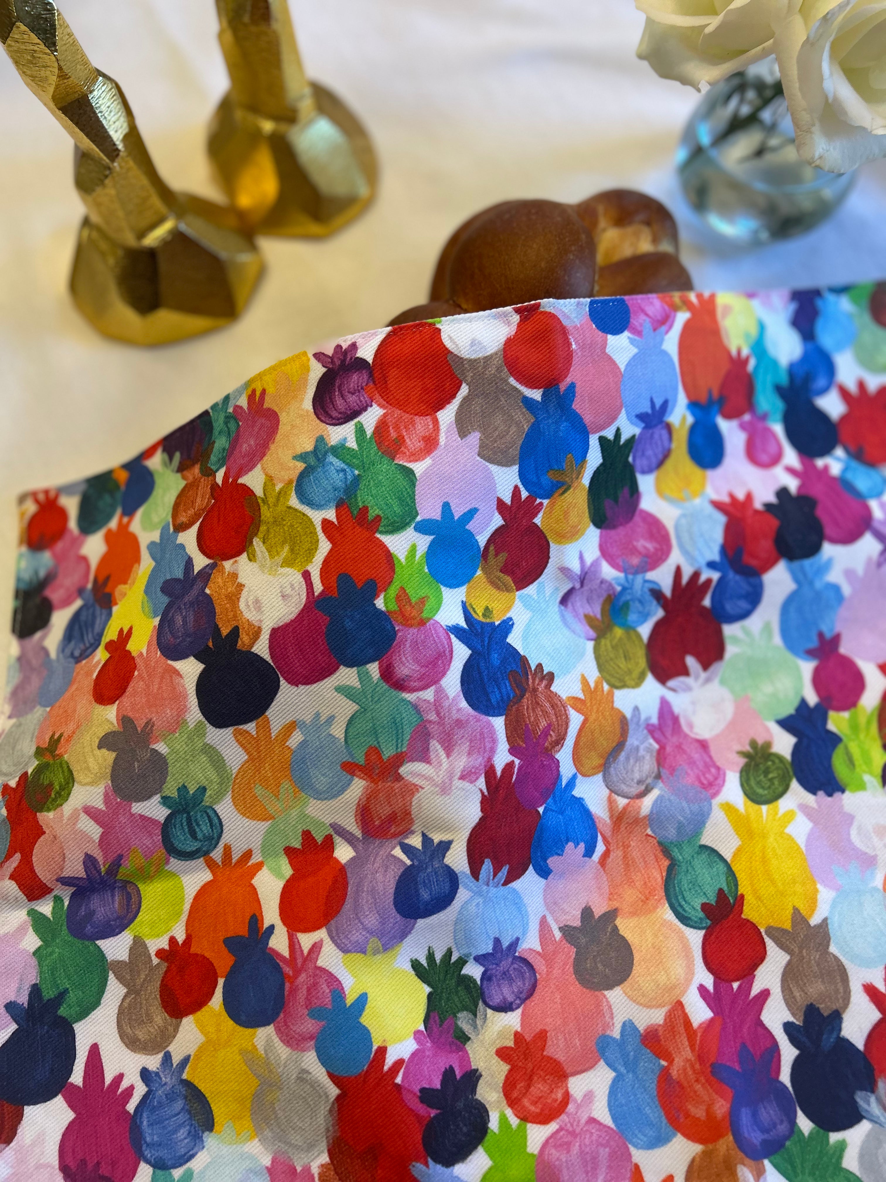 Rainbow Pomegranates | Challah Cover