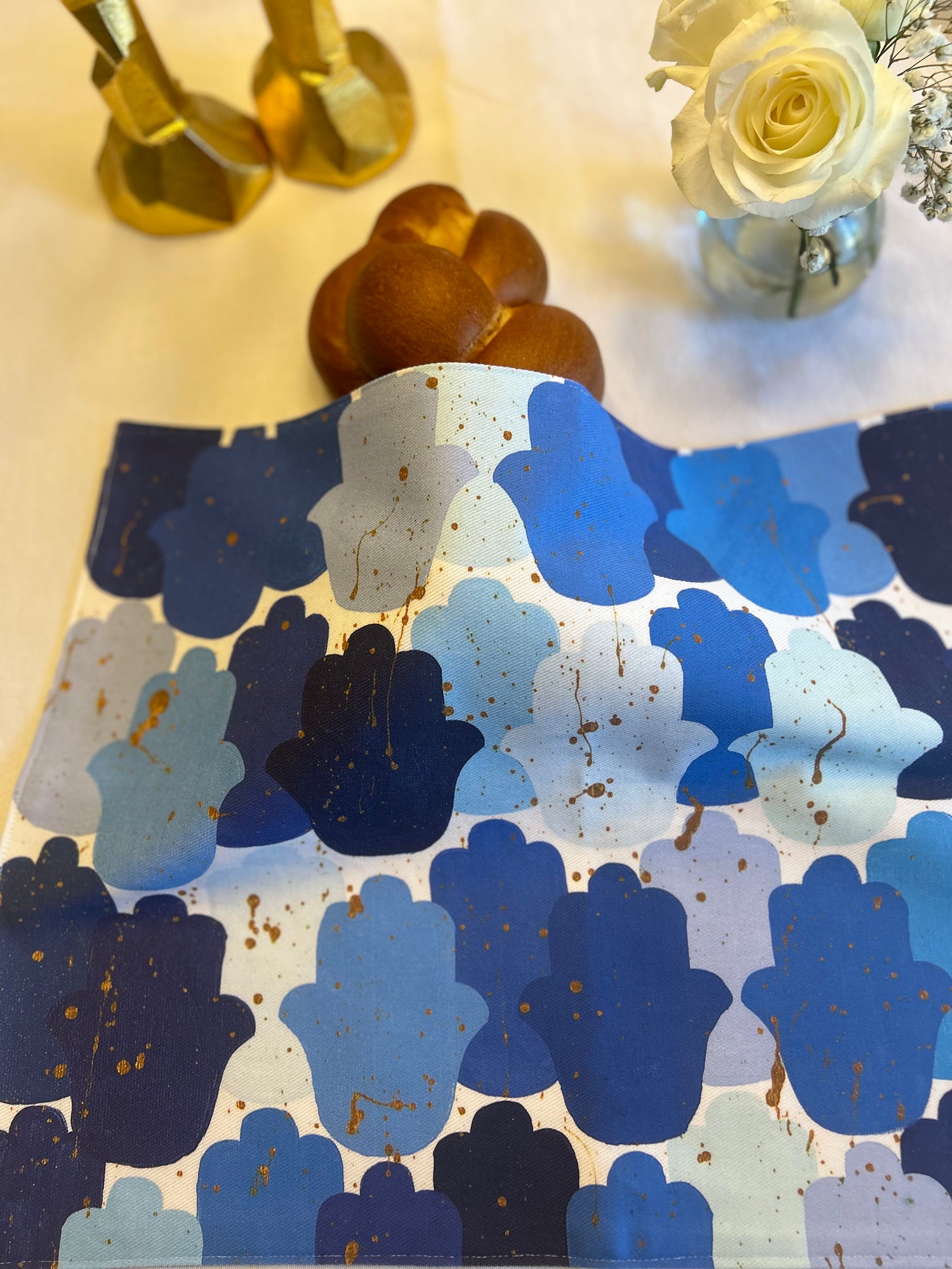 Blue Hamsas | Challah Cover