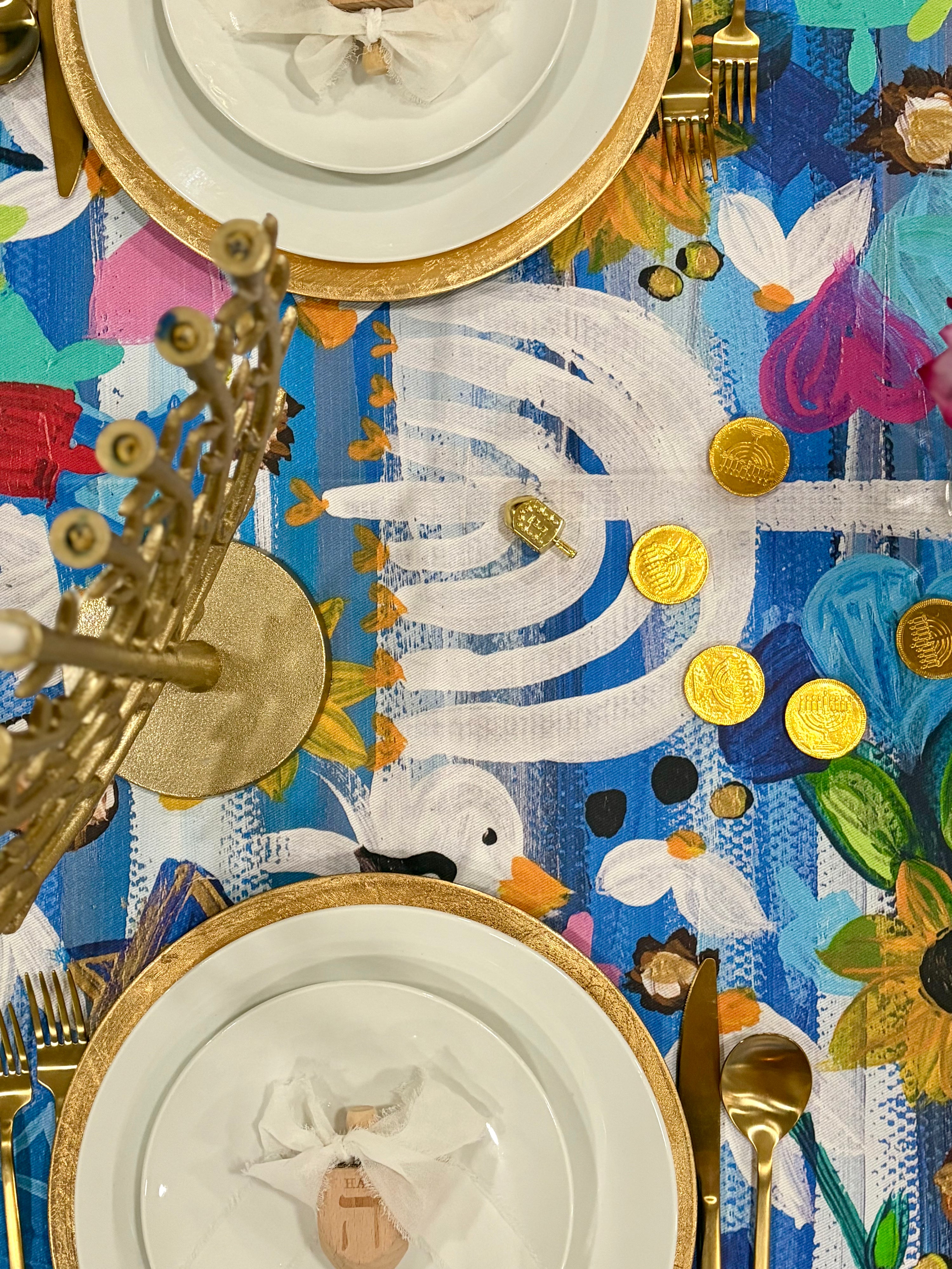Hanukkah in Bloom Tablecloth
