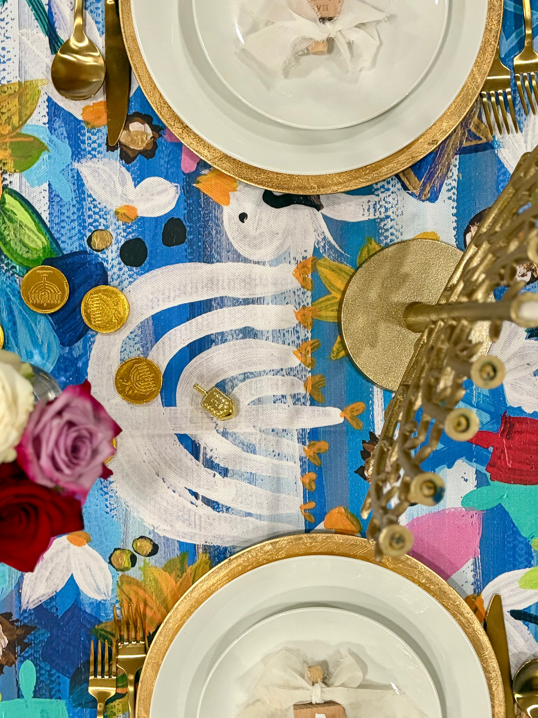 Hanukkah in Bloom Tablecloth