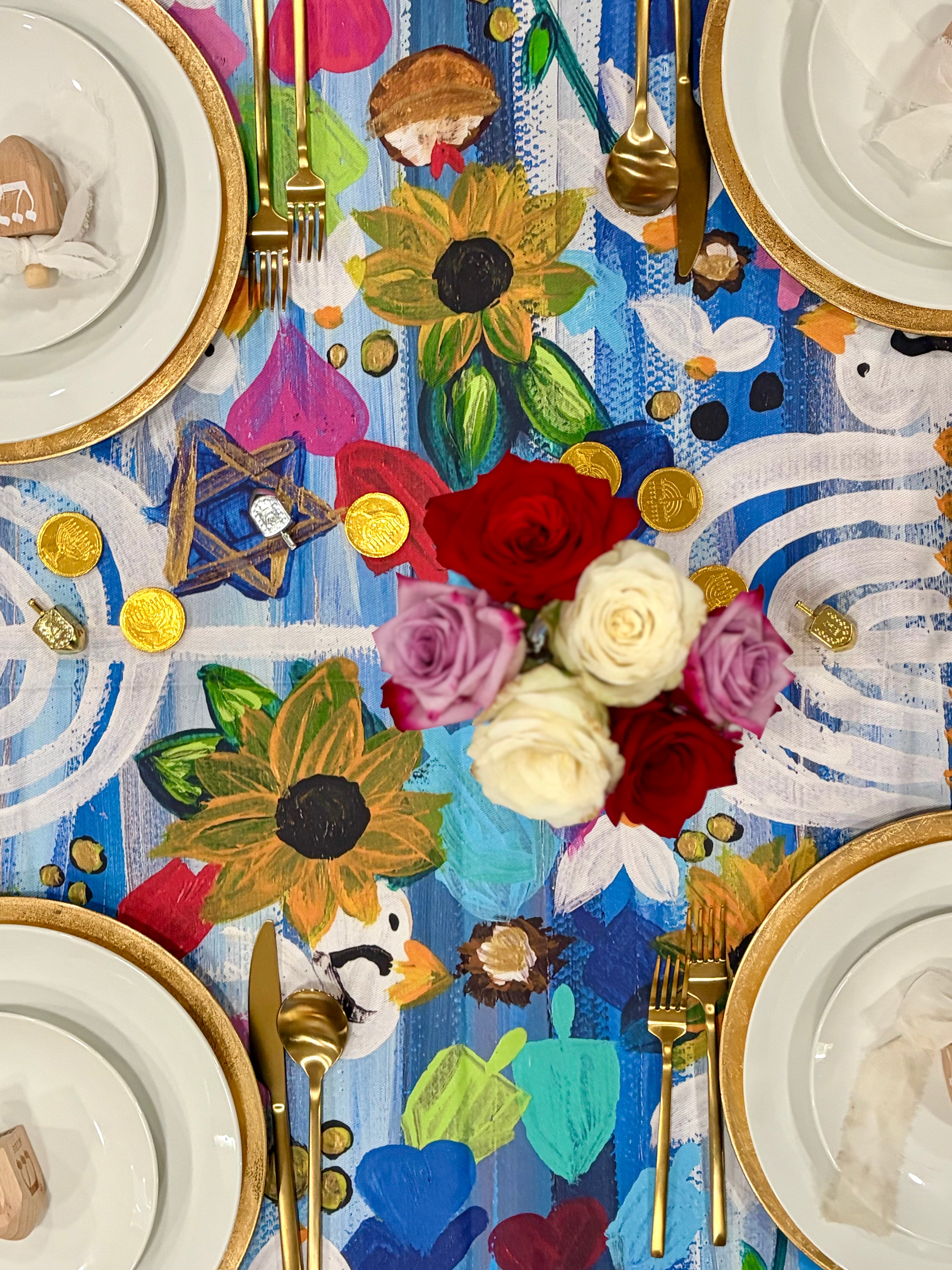 Hanukkah in Bloom Tablecloth