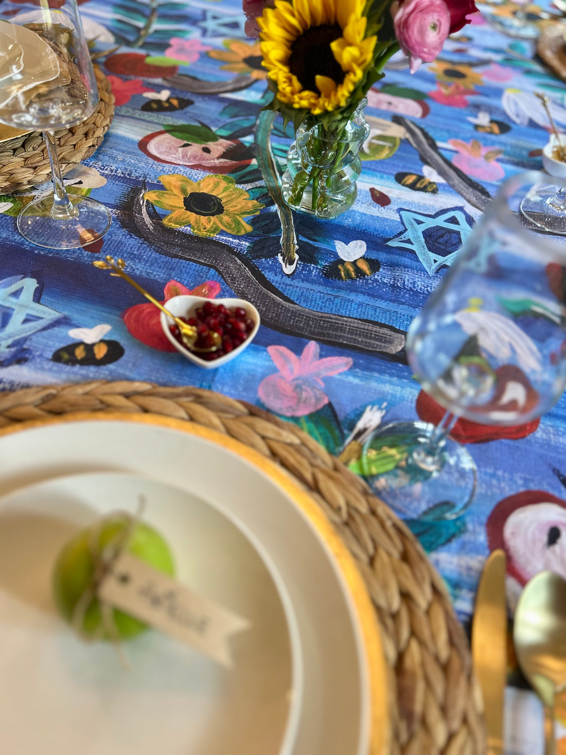 Rosh Hashanah Garden Party Tablecloth