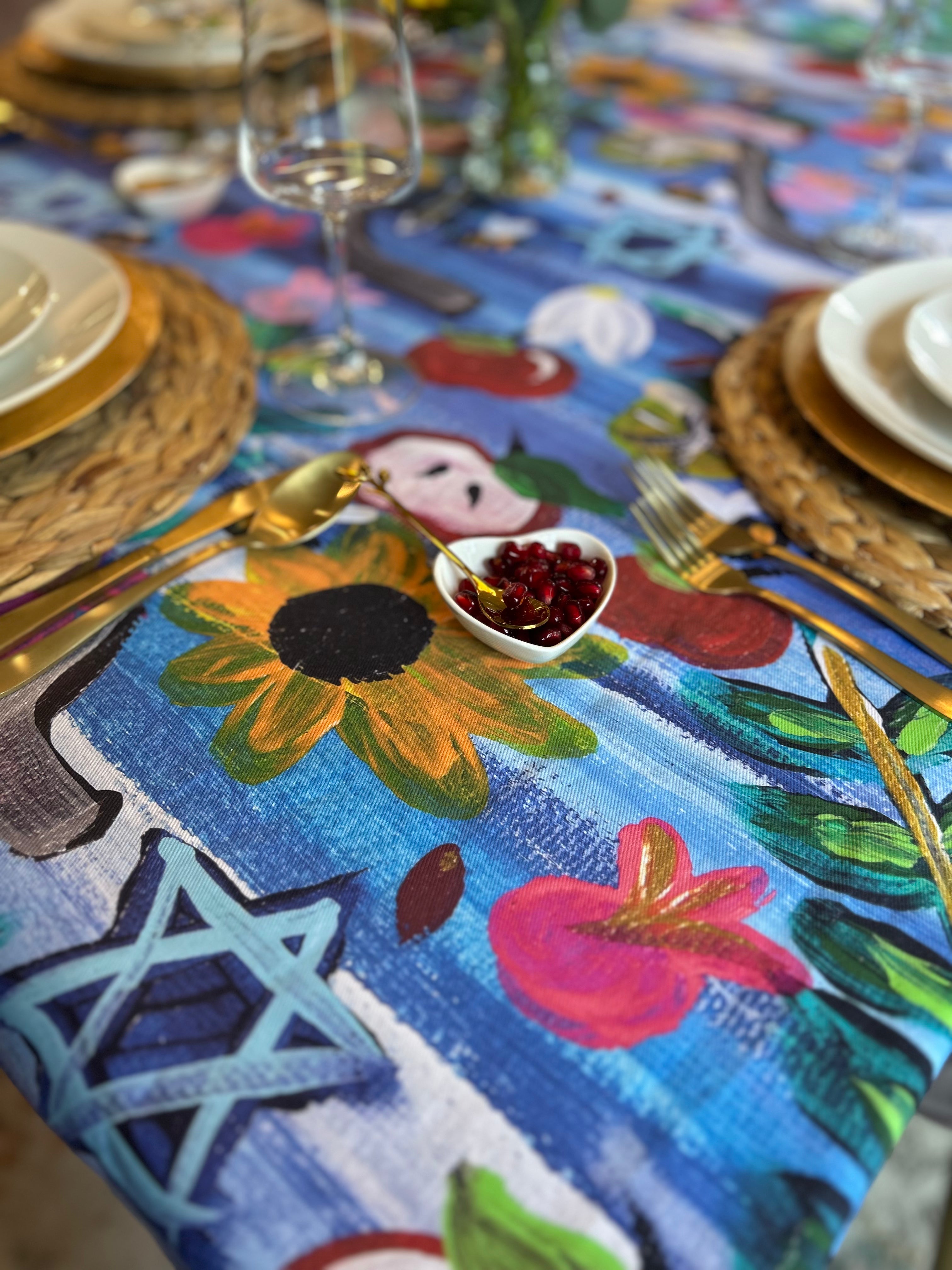 Rosh Hashanah Garden Party Tablecloth