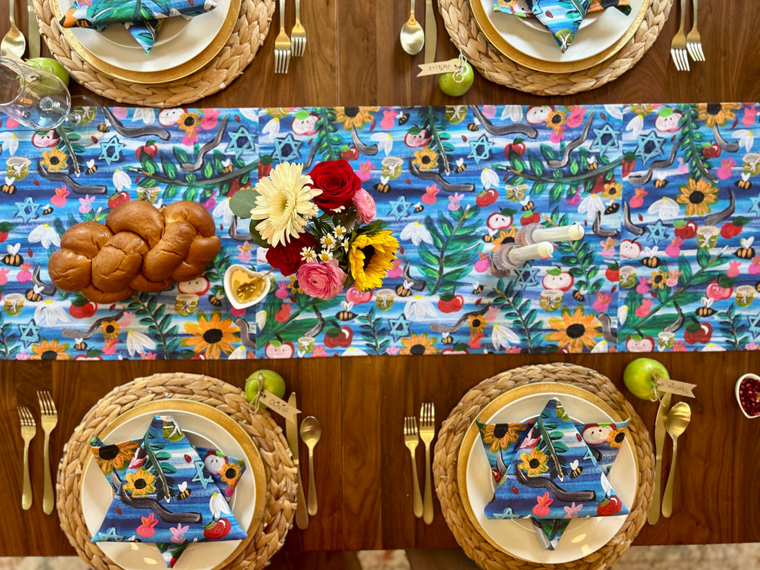 Rosh Hashanah Garden Party Table Runner