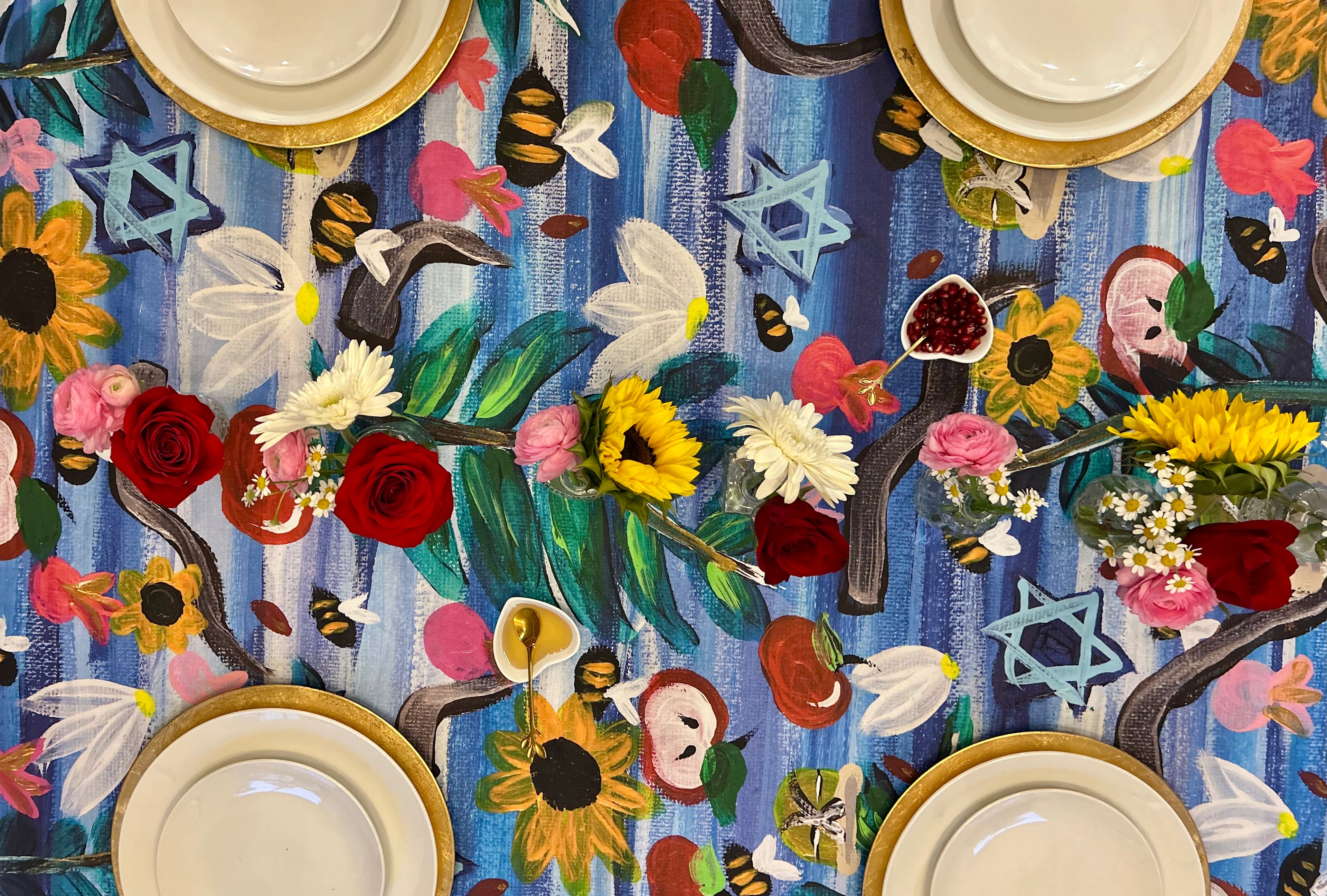 Rosh Hashanah Garden Party Tablecloth