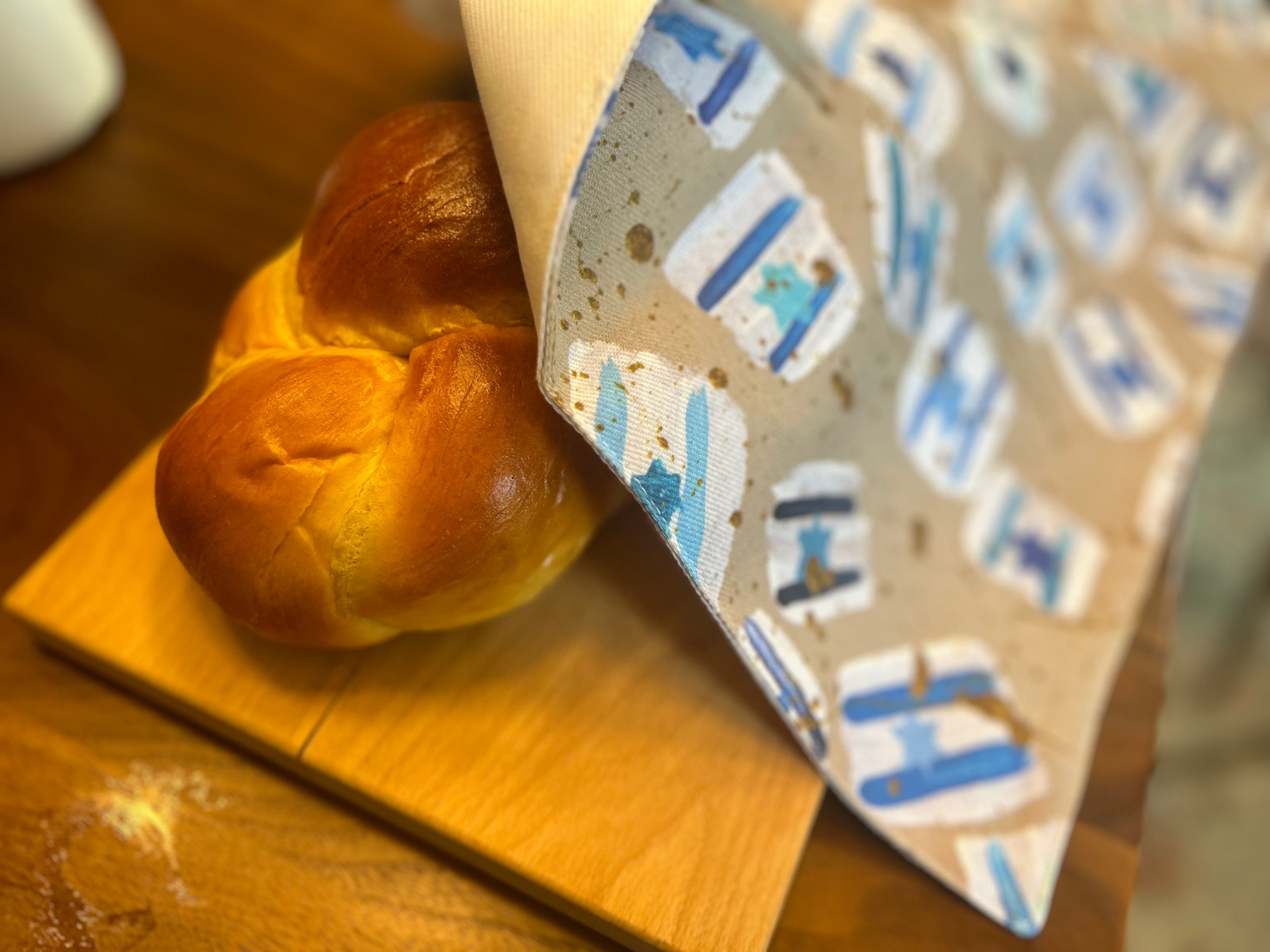 Israel Flag Gold Splatter | Challah Cover