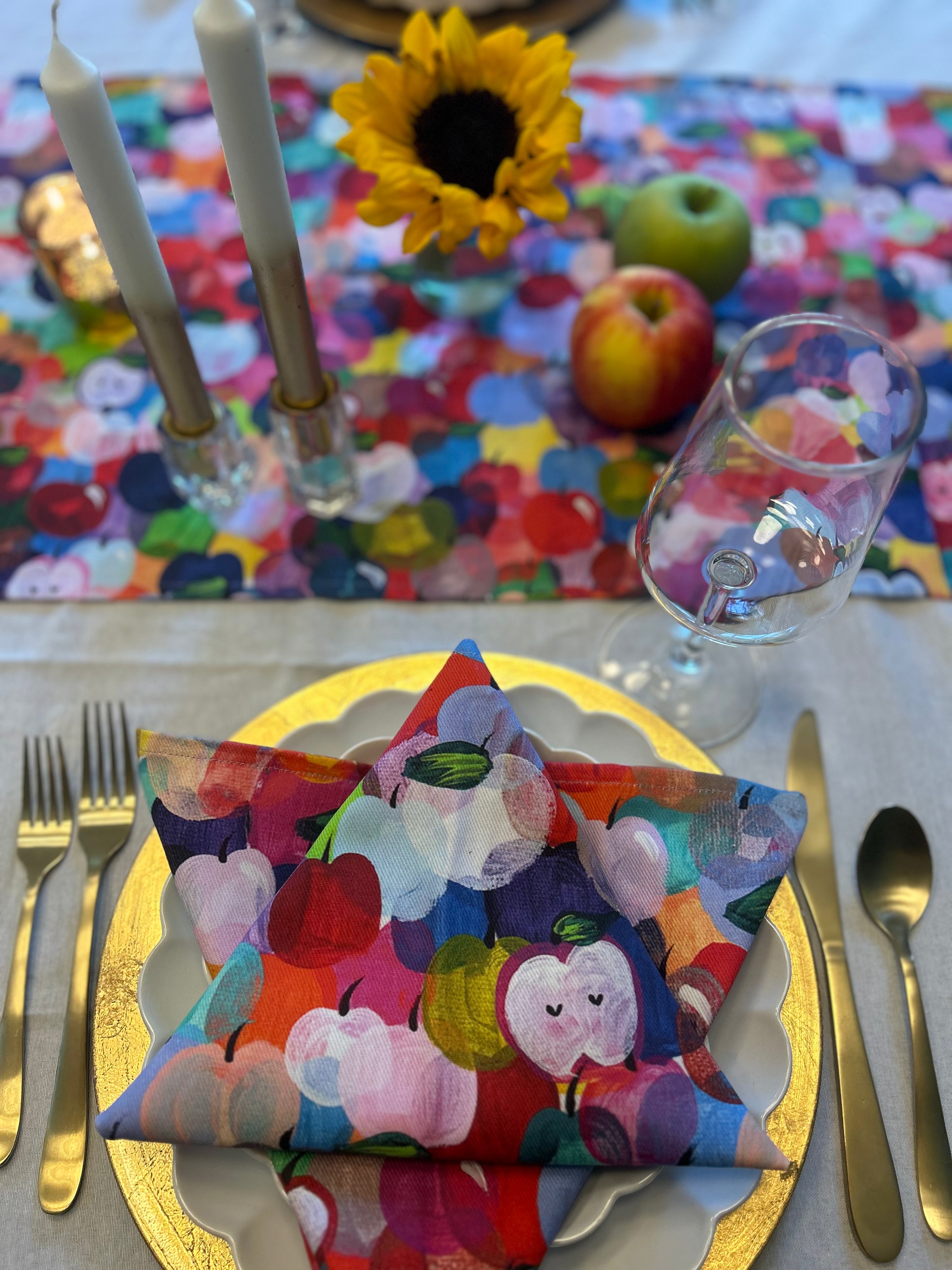 Rainbow Apples Cloth Napkins