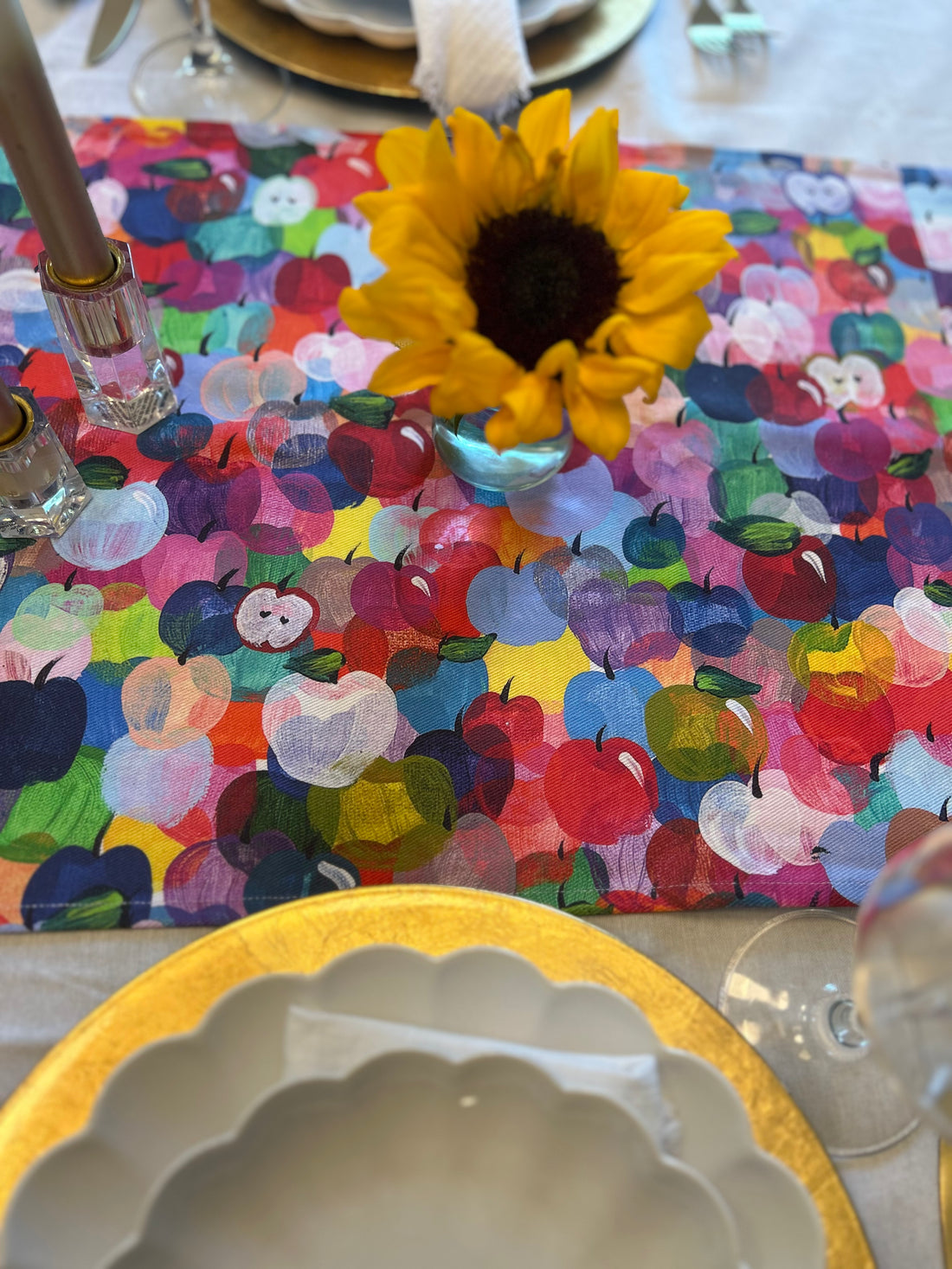 Rainbow Apples Table Runner
