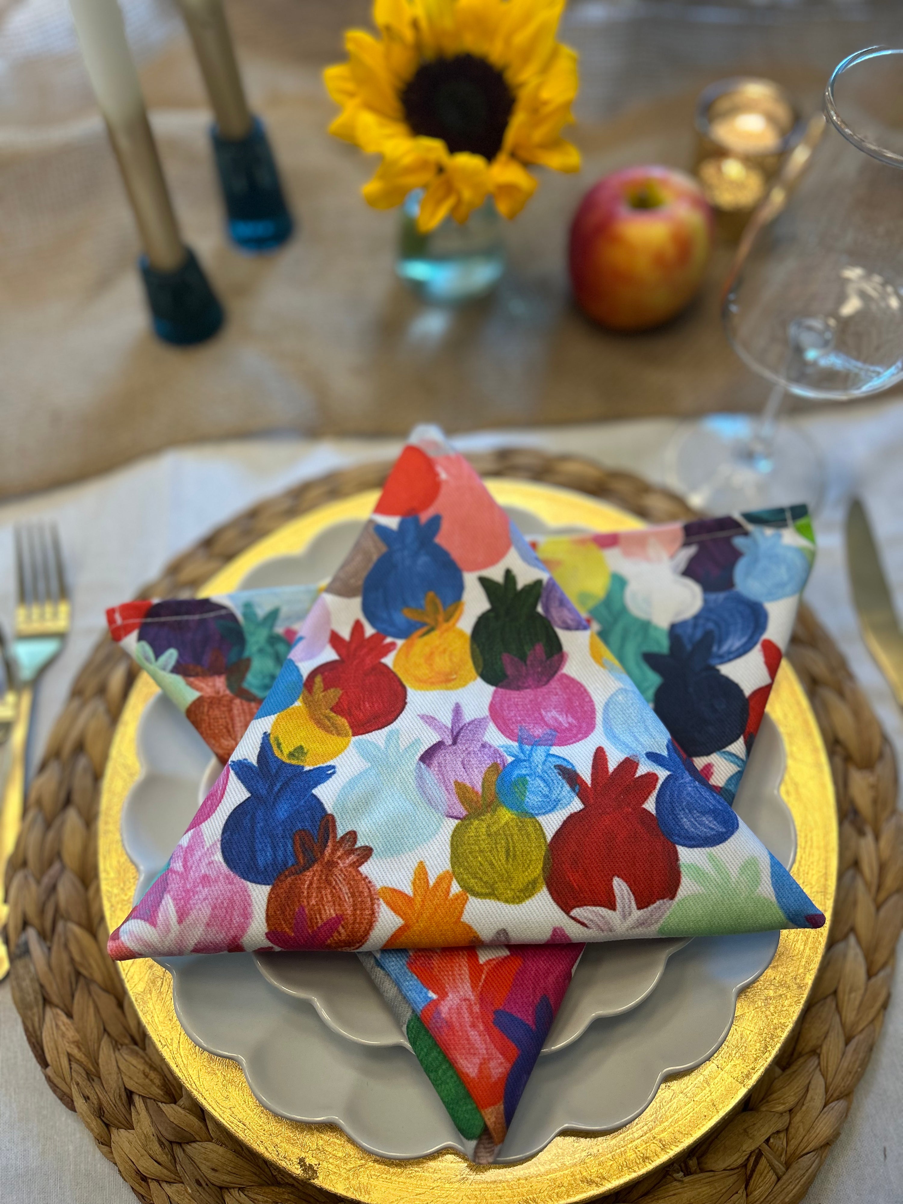 Rainbow Pomegranates | Cloth Napkins