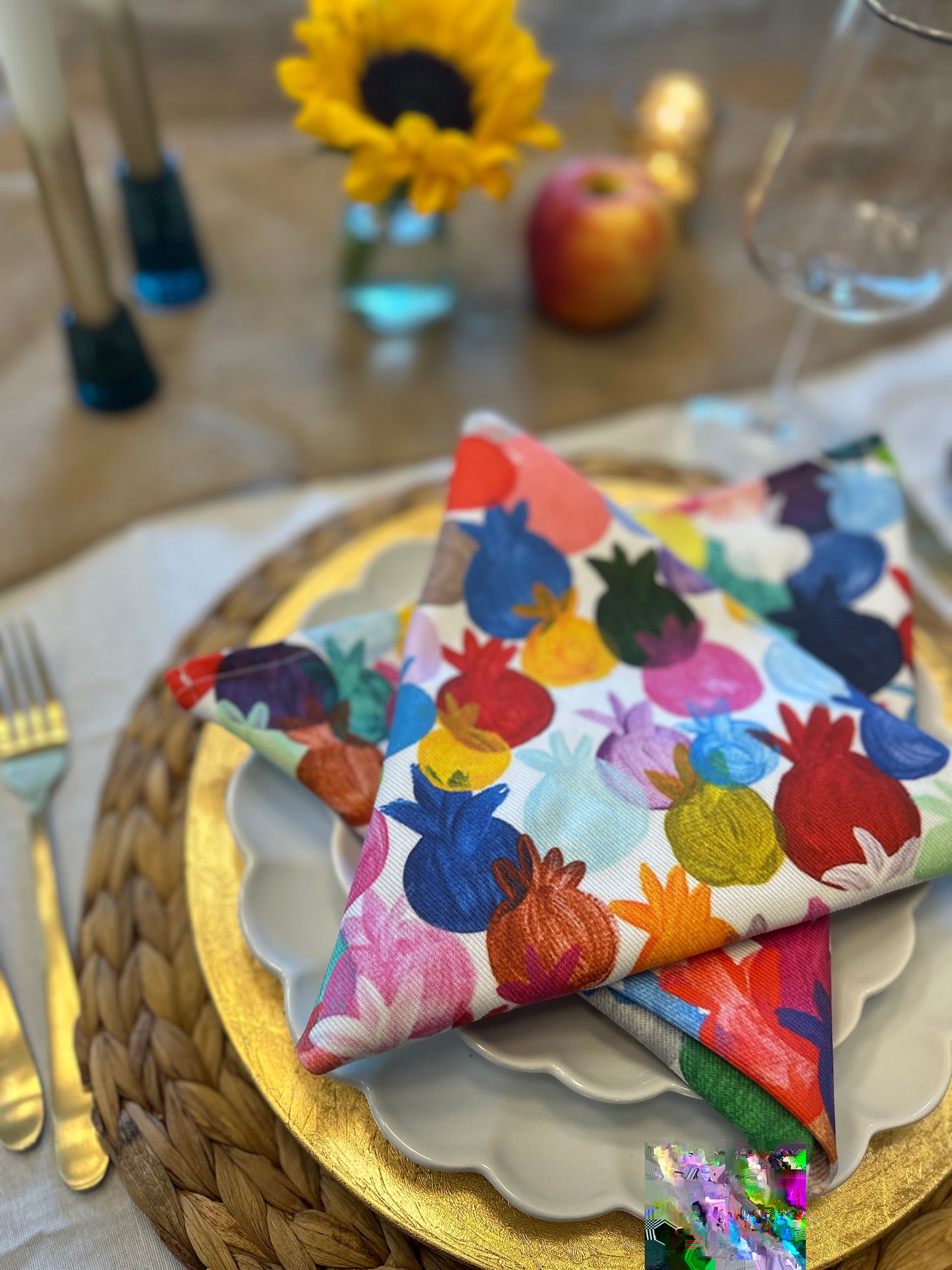 Rainbow Pomegranates | Napkins