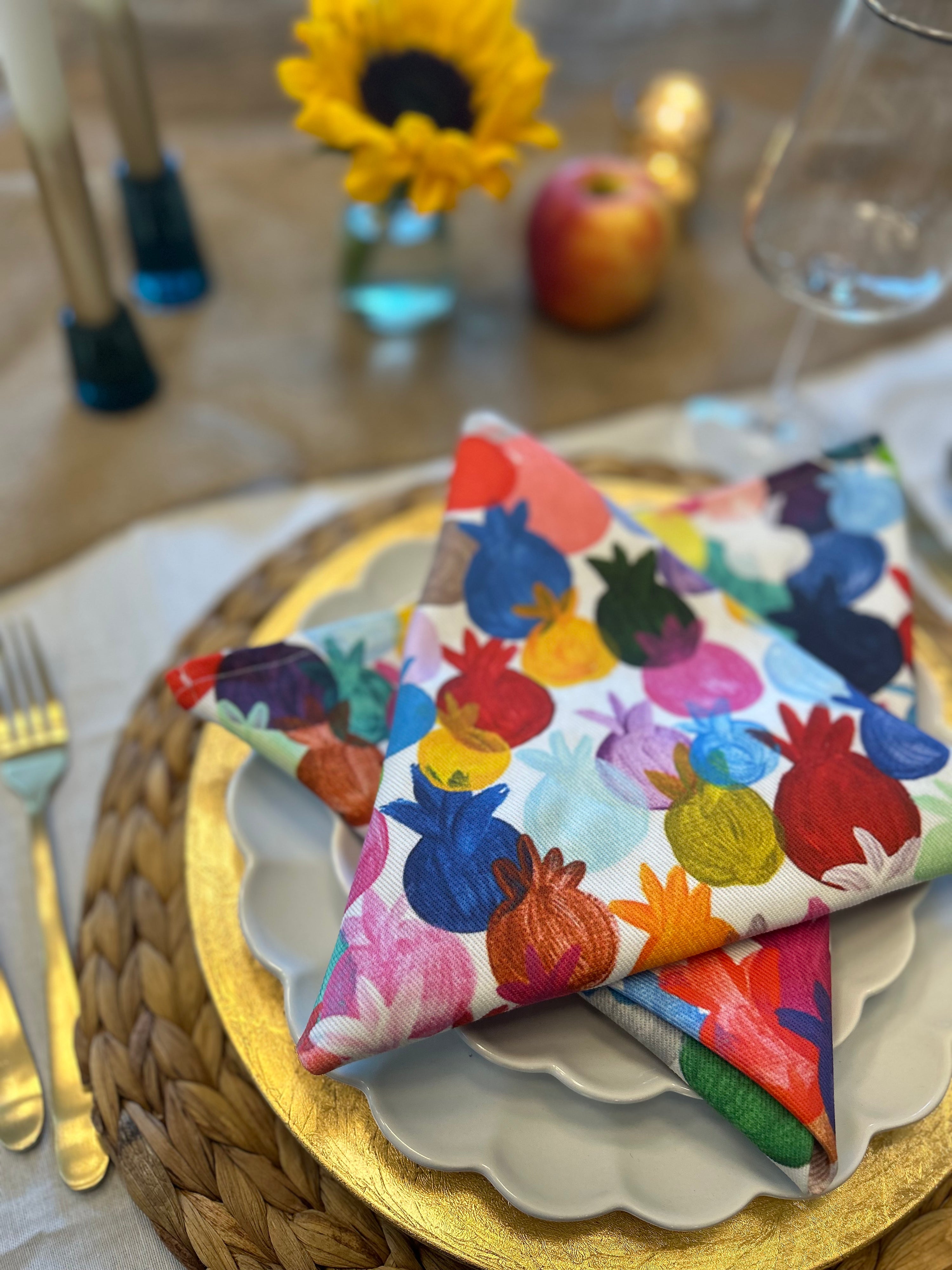 Rainbow Pomegranates | Cloth Napkins