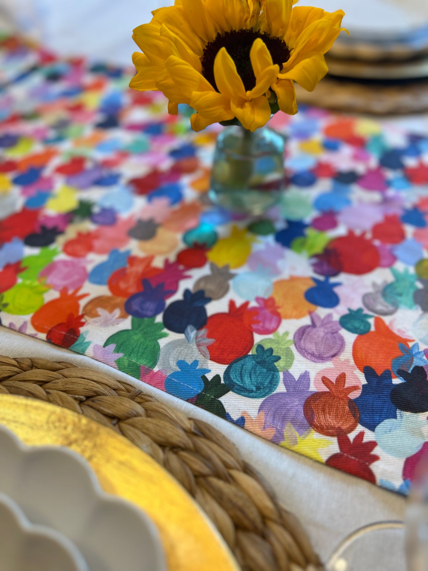 Rainbow Pomegranates Table Runner