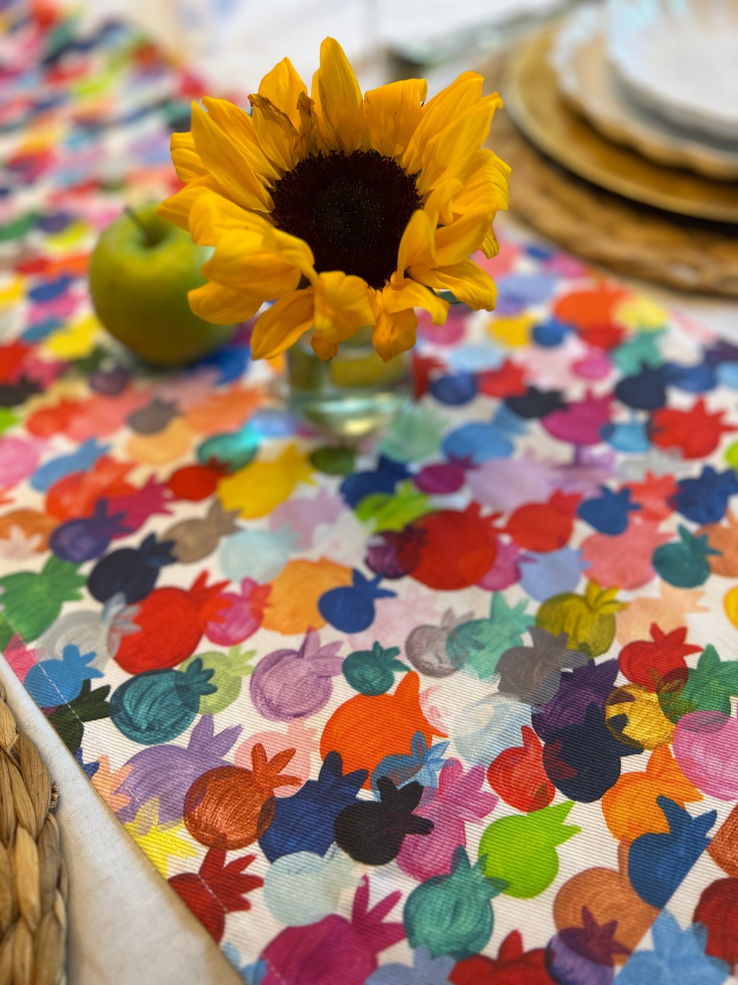 Rainbow Pomegranates Table Runner