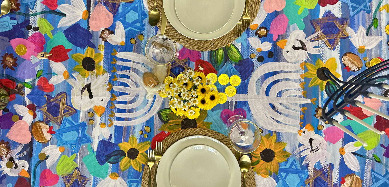 Hanukkah Garden Party Tablecloth
