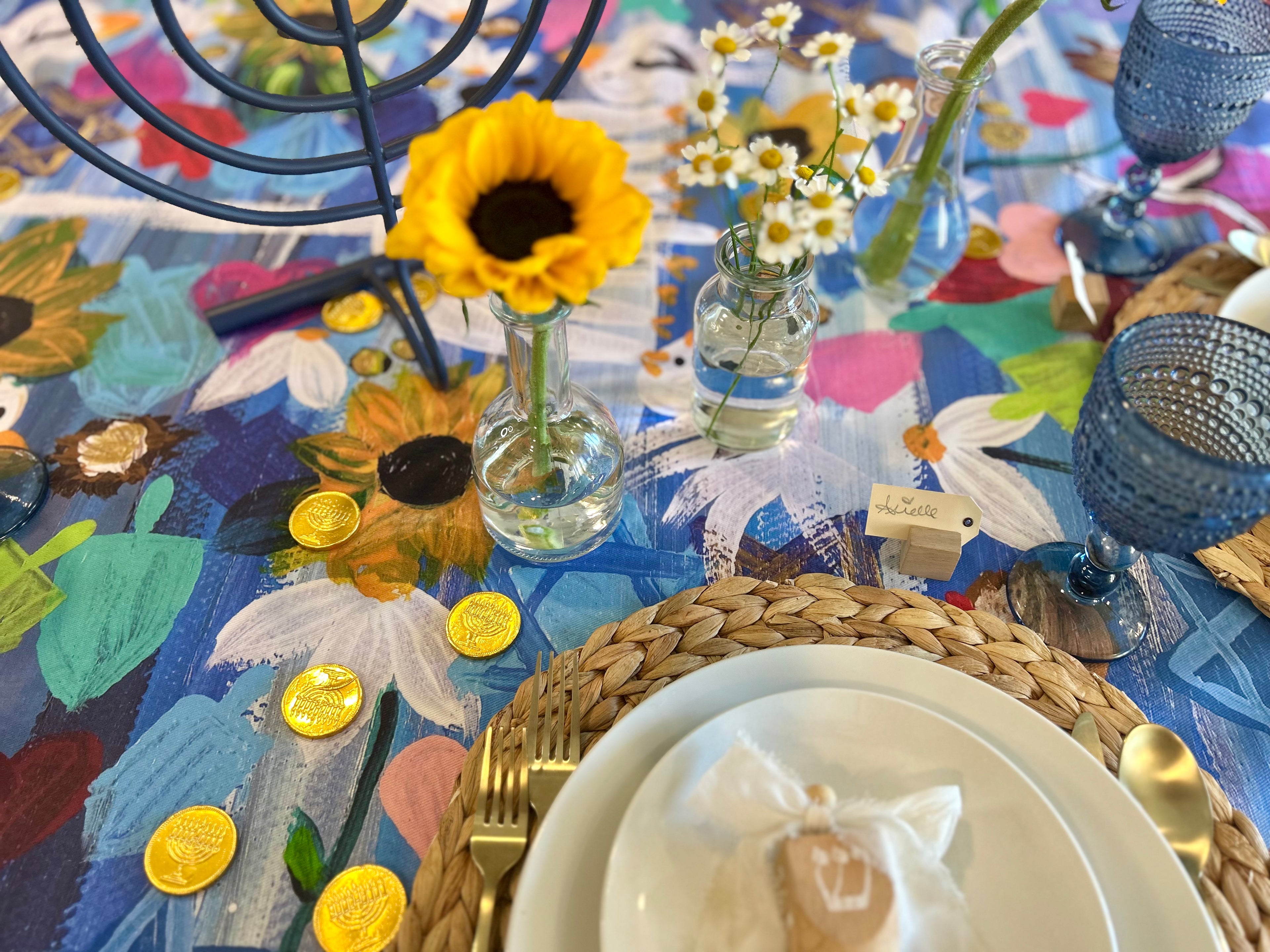 Hanukkah Garden Party Tablecloth