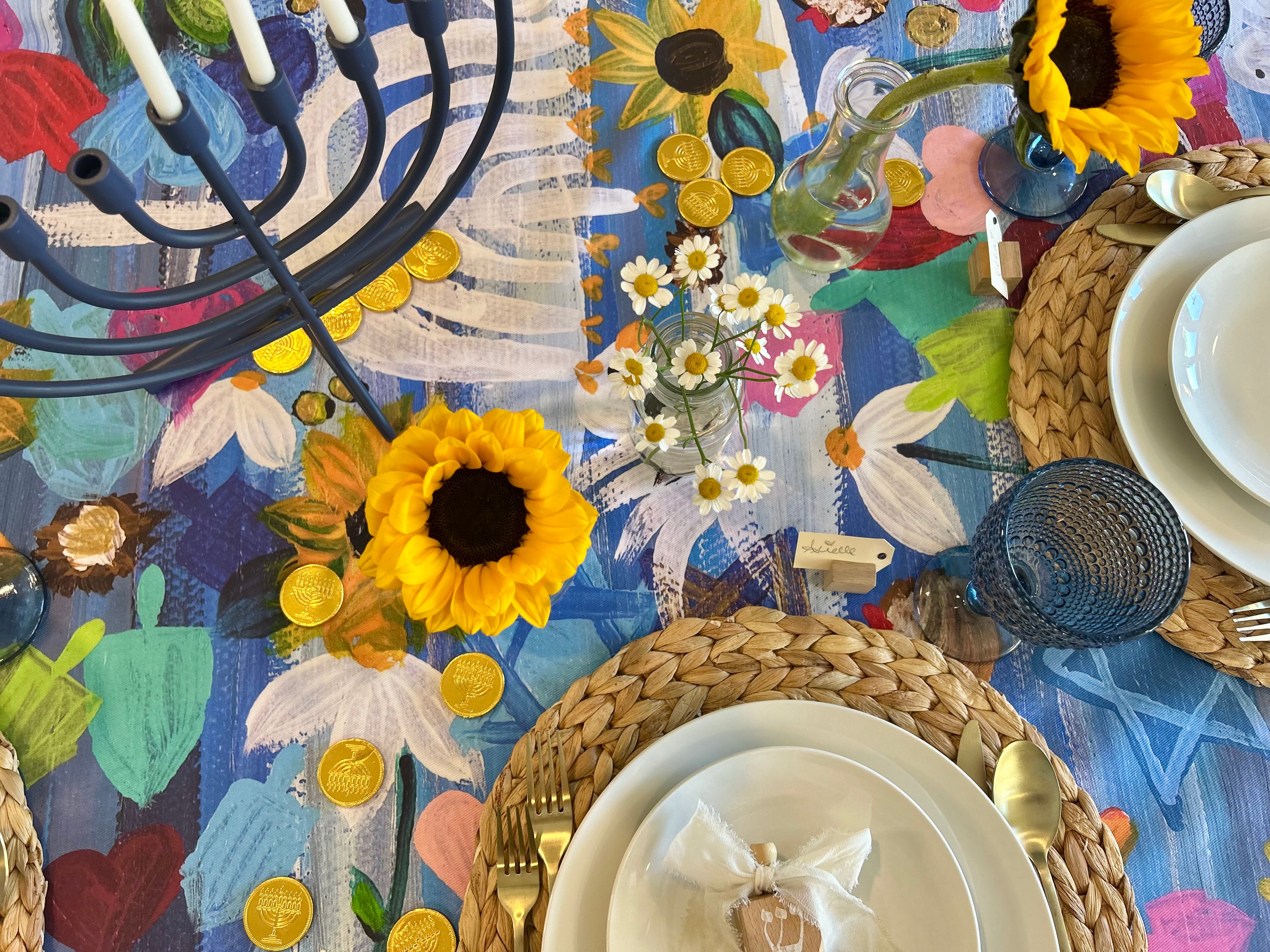 Hanukkah Garden Party Tablecloth