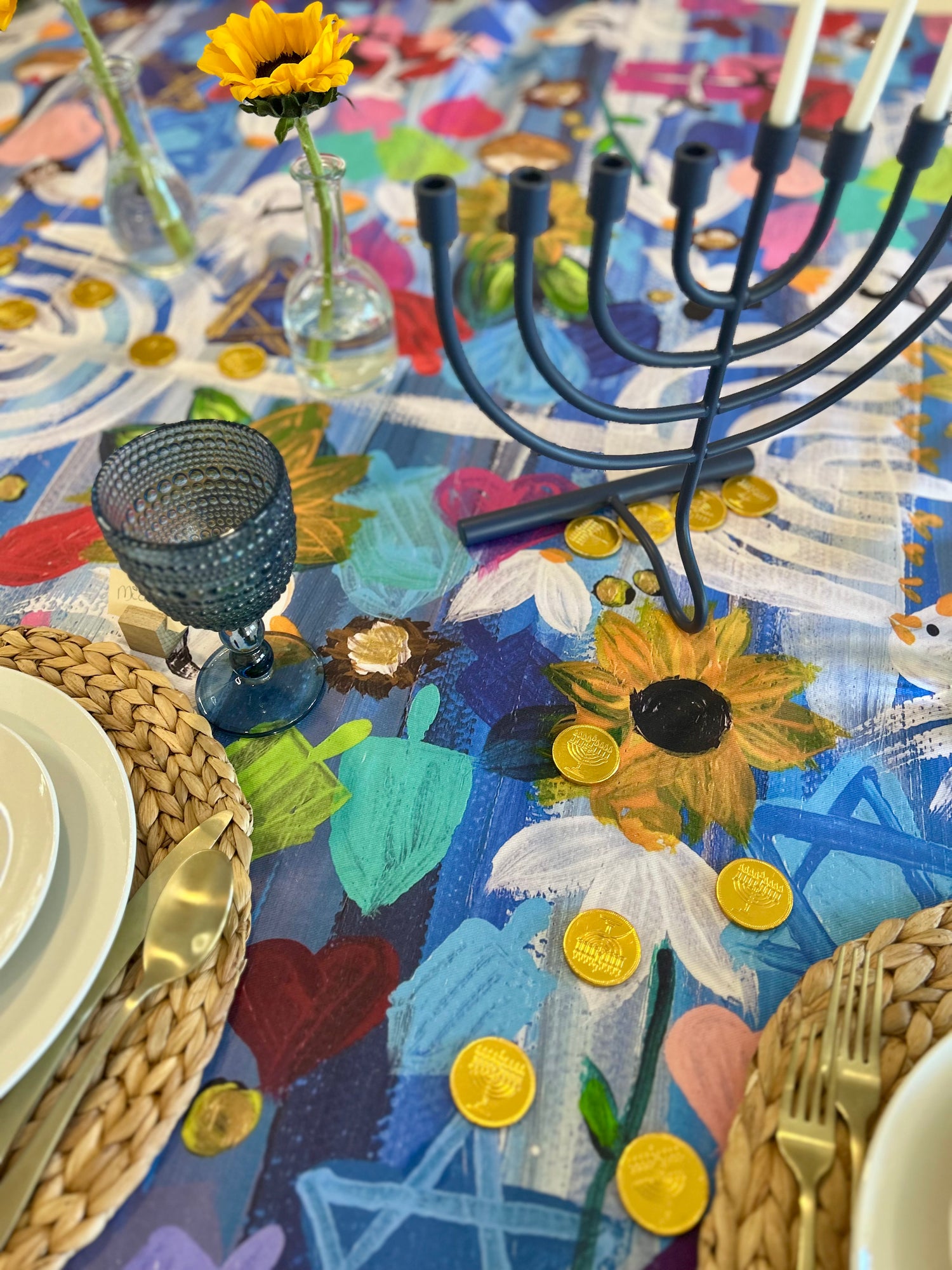 Hanukkah Garden Party Tablecloth