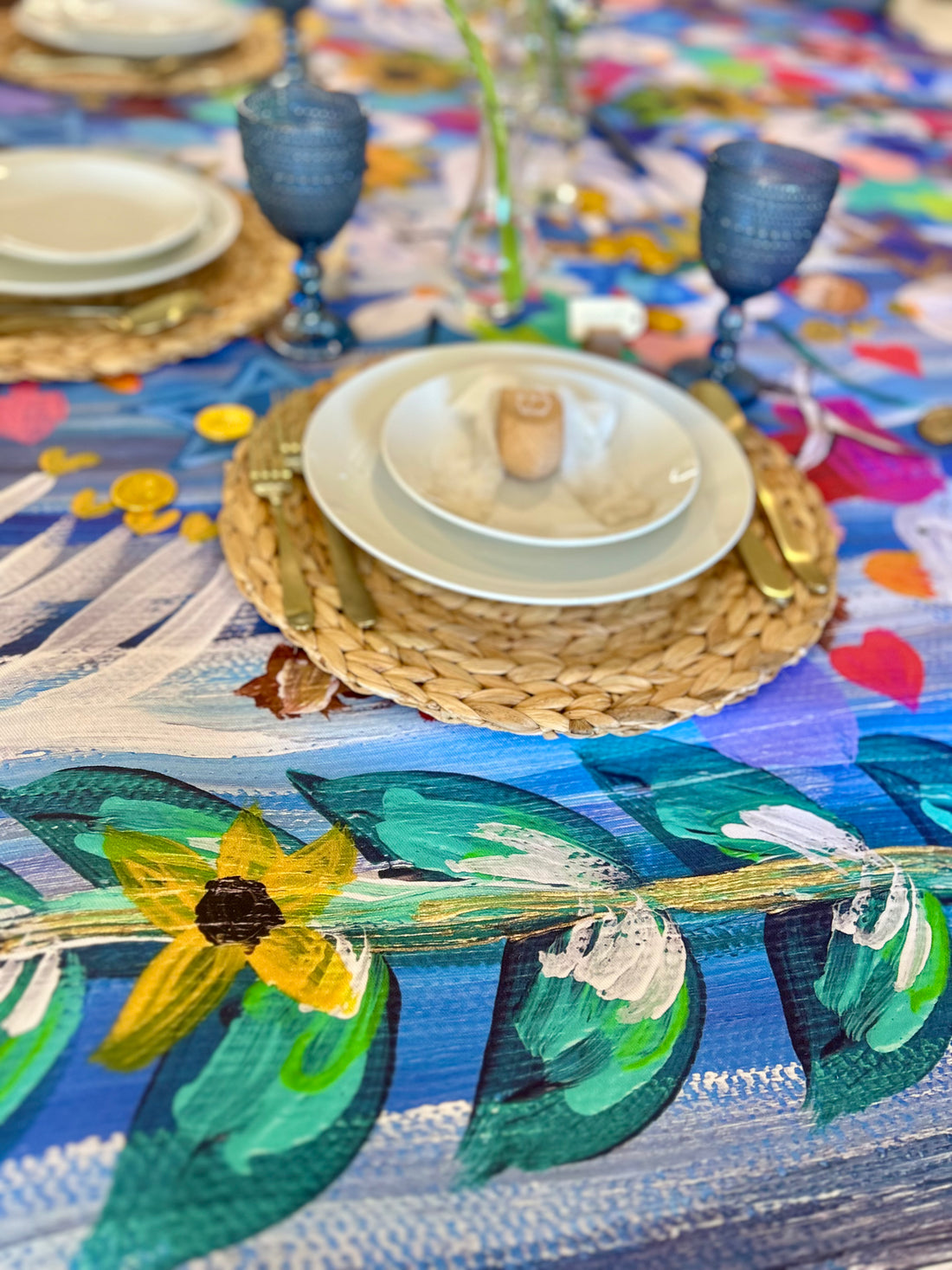 Hanukkah Garden Party Tablecloth