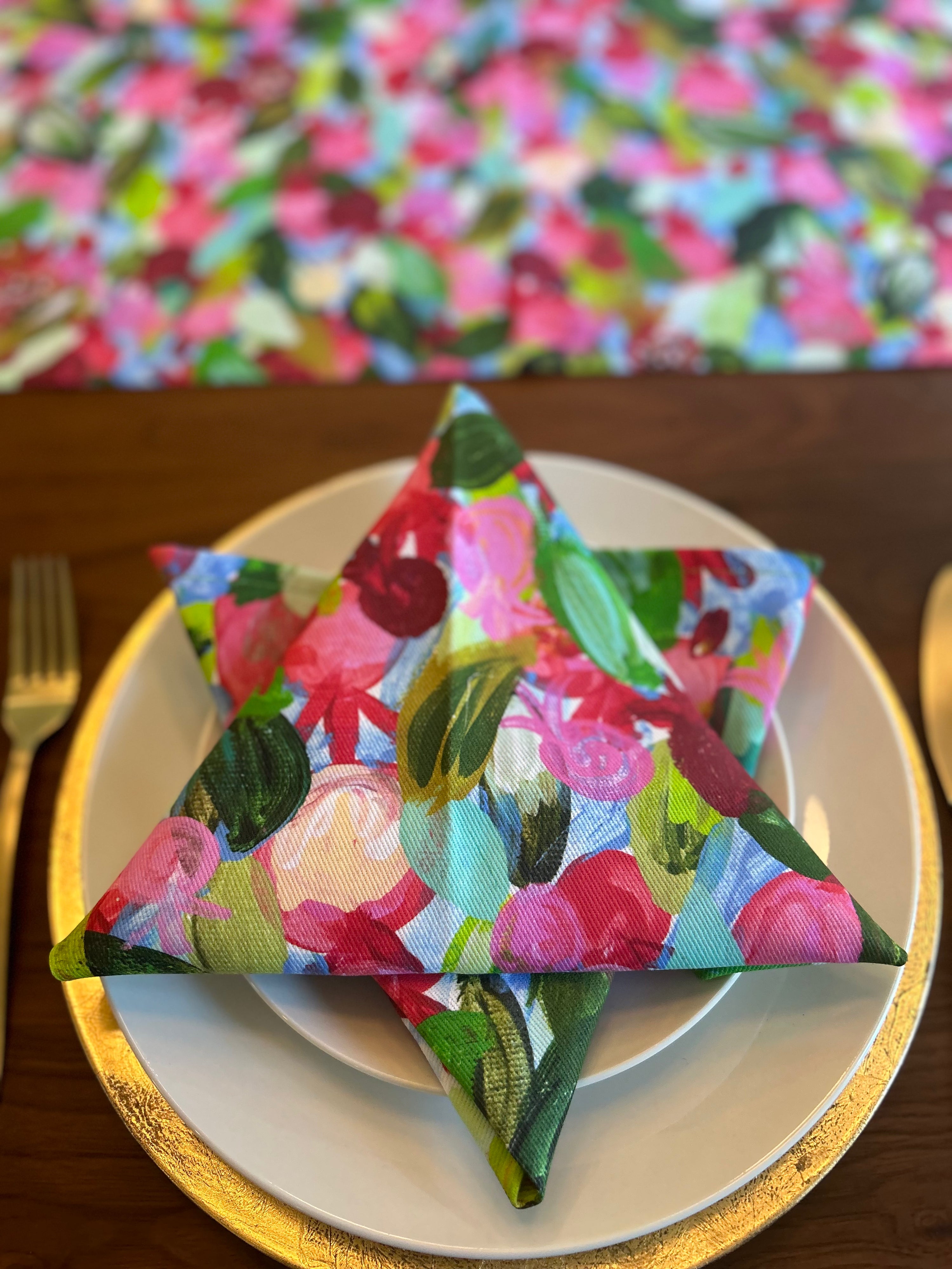 Red Pomegranates Cloth Napkins