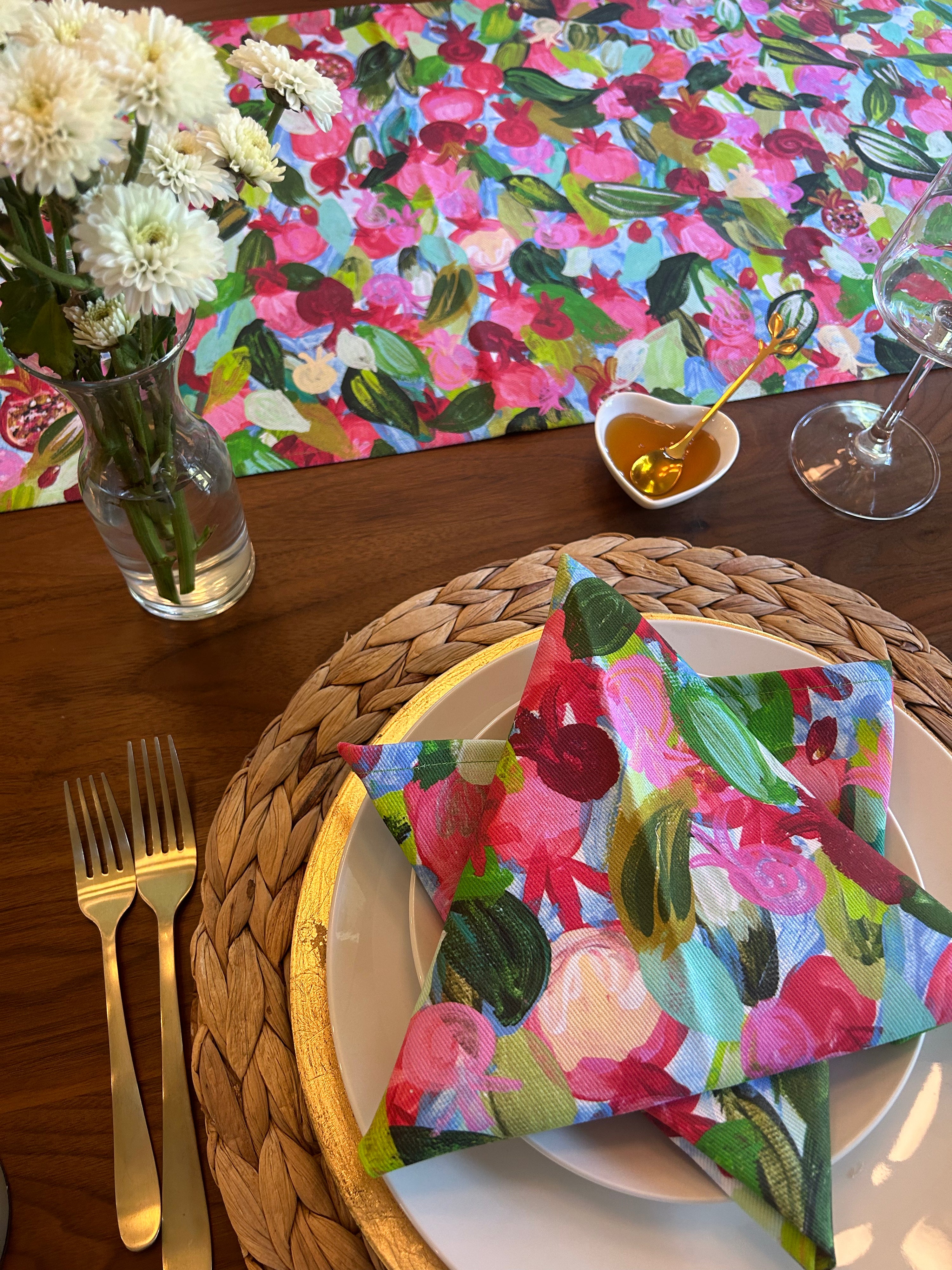 Red Pomegranates Cloth Napkins