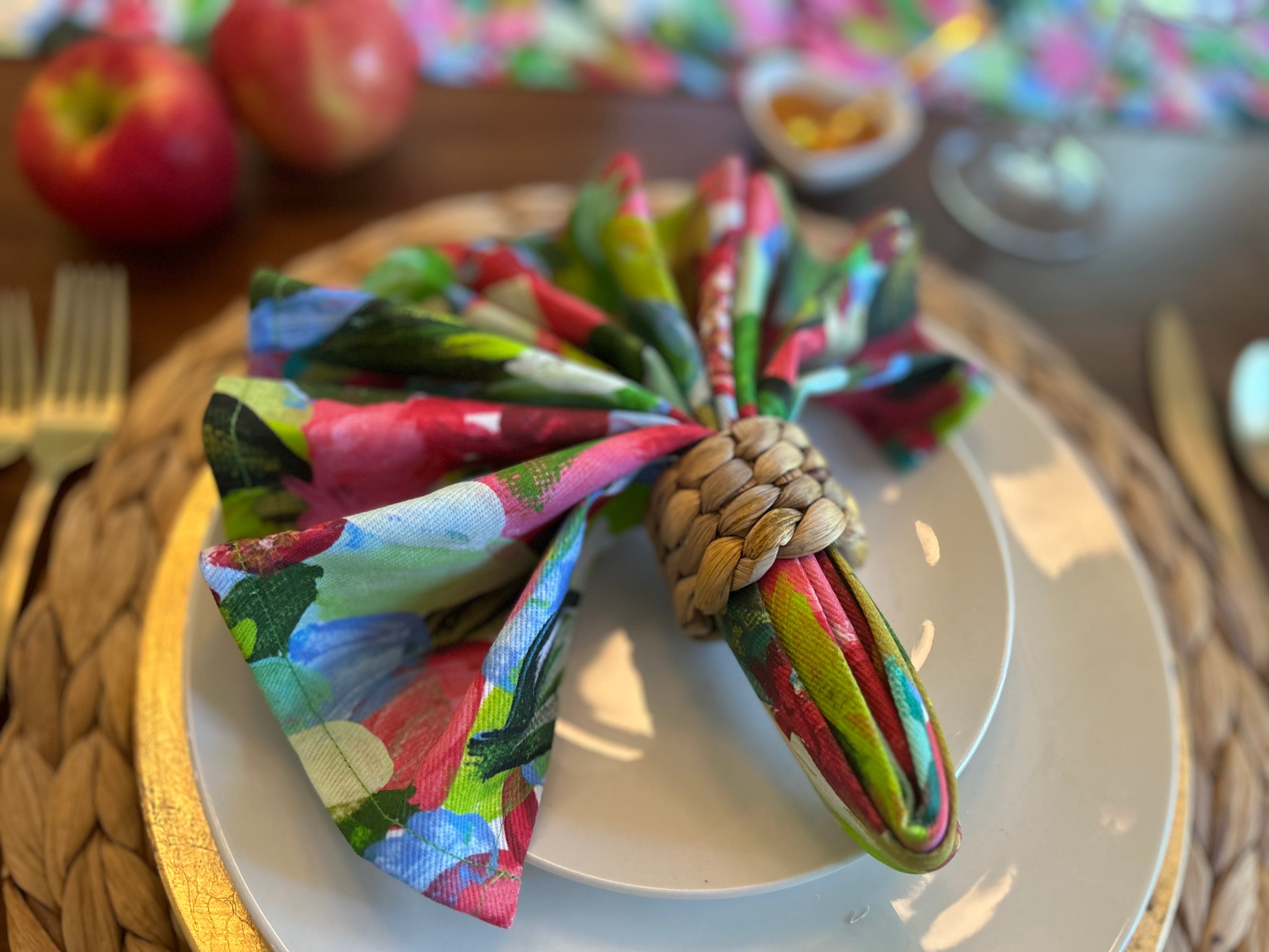 Red Pomegranates Cloth Napkins