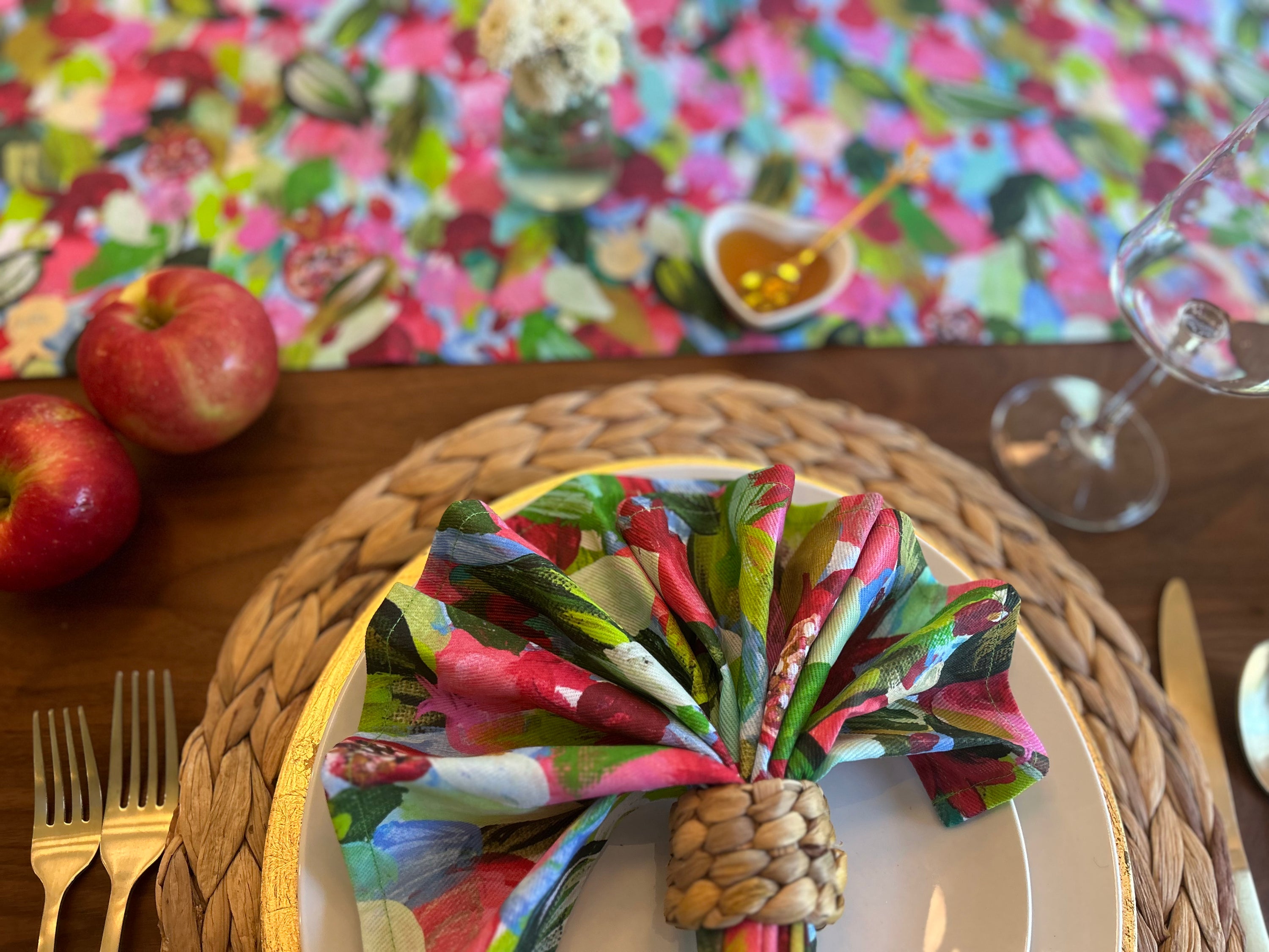 Red Pomegranates Cloth Napkins