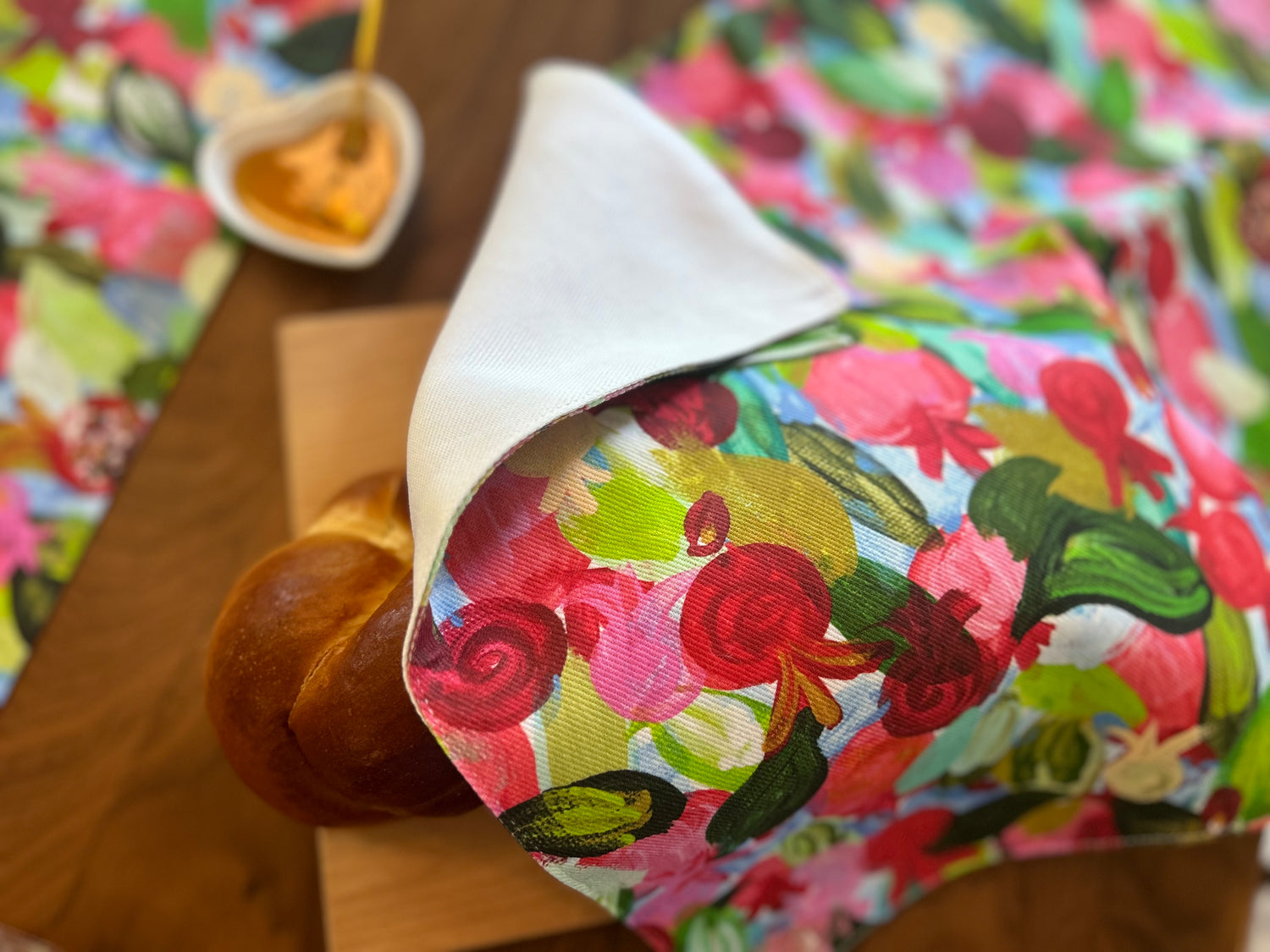 Red Pomegranates Rosh Hashanah Challah Cover