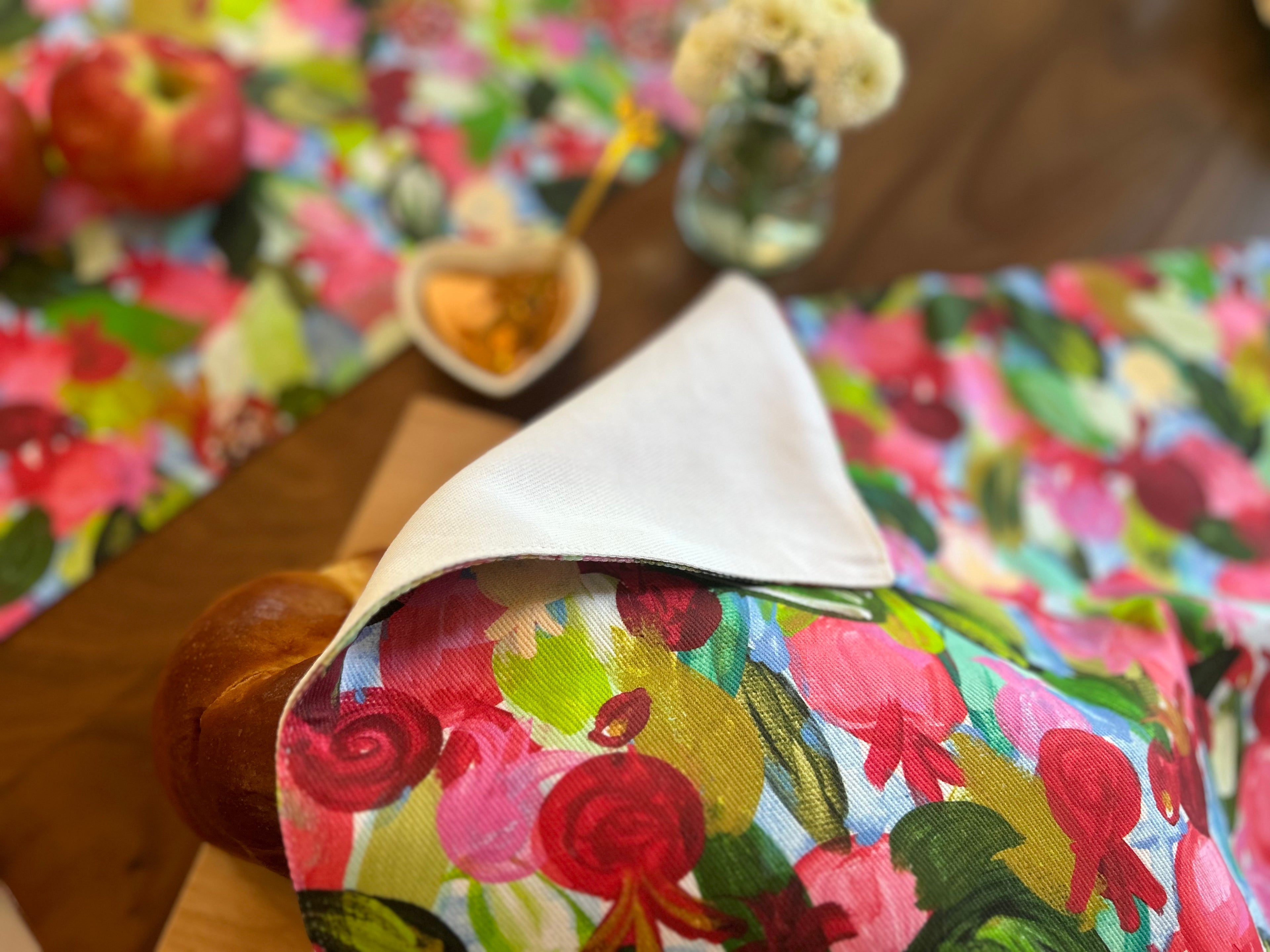 Red Pomegranates Rosh Hashanah Challah Cover