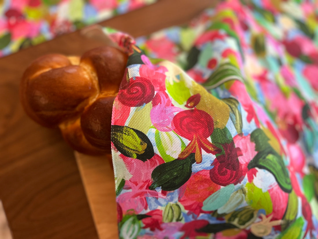Red Pomegranates Rosh Hashanah Challah Cover