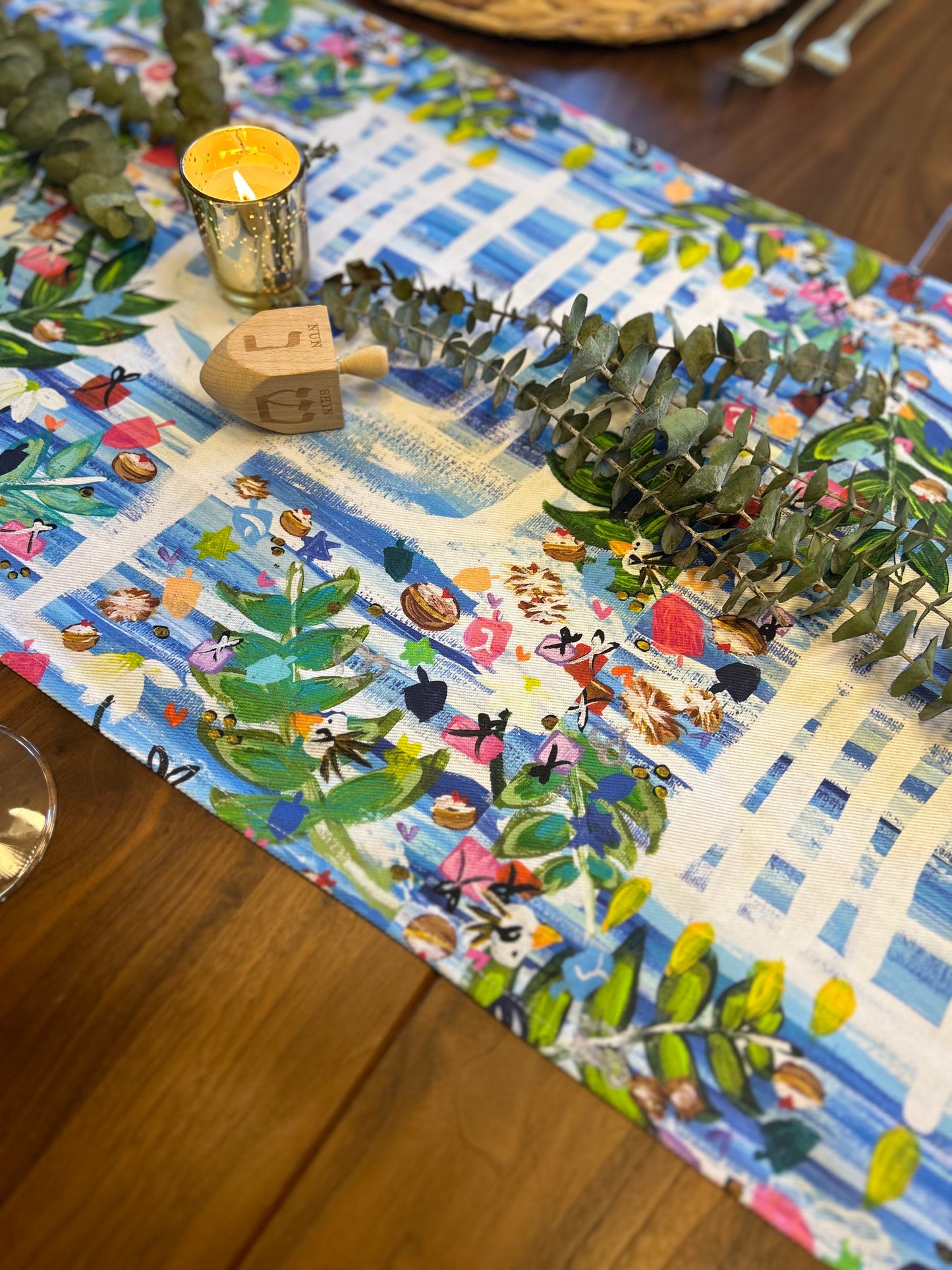 Hanukkah Garden Party Table Runner