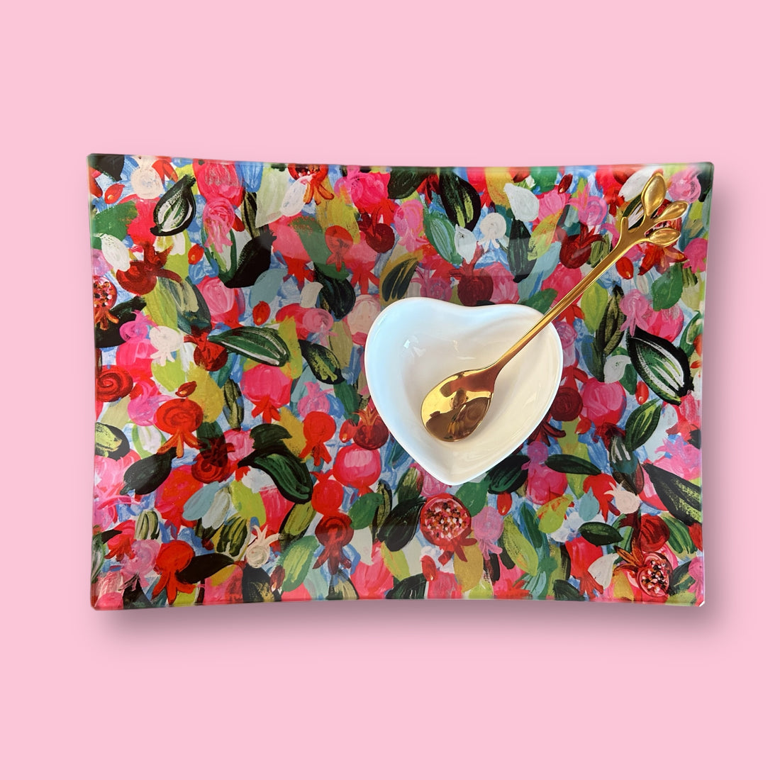 Red Pomegranates Rosh Hashanah | Apple + Honey Dish Set