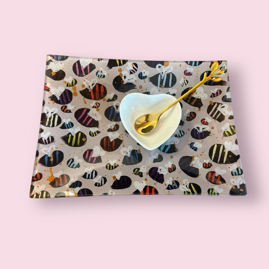 Rainbow Bees | Apple + Honey Dish Set