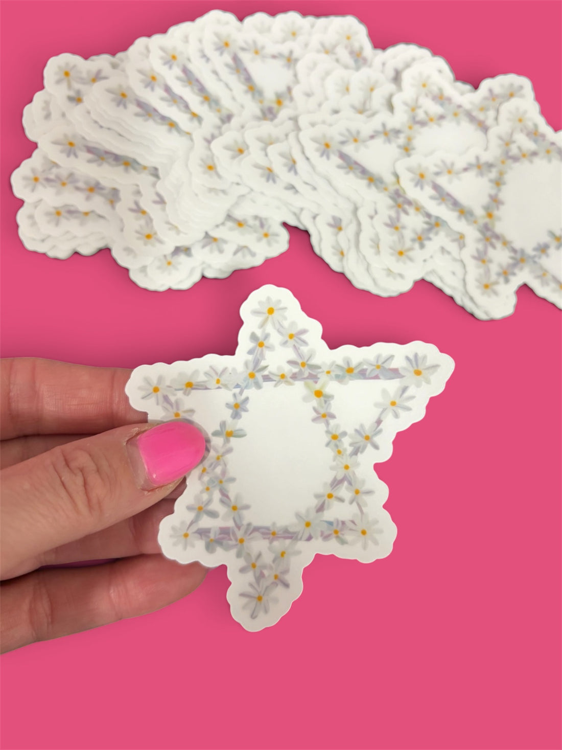 Daisy Jewish Star Clear Waterproof Vinyl Sticker