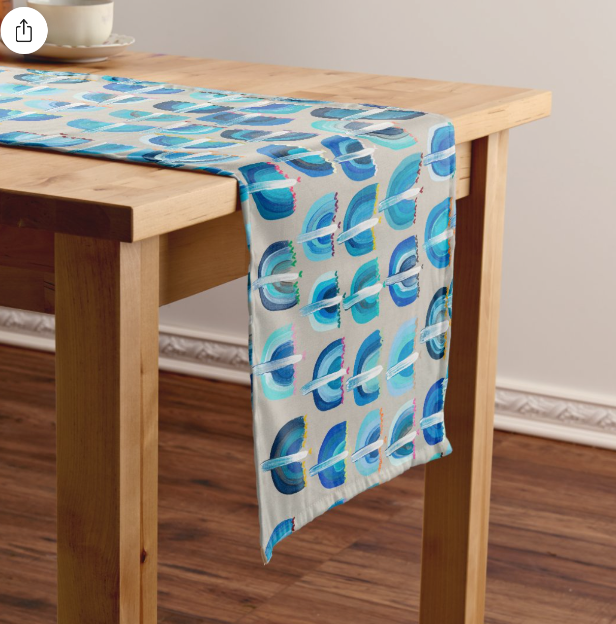 Blue Menorahs | Table Runner