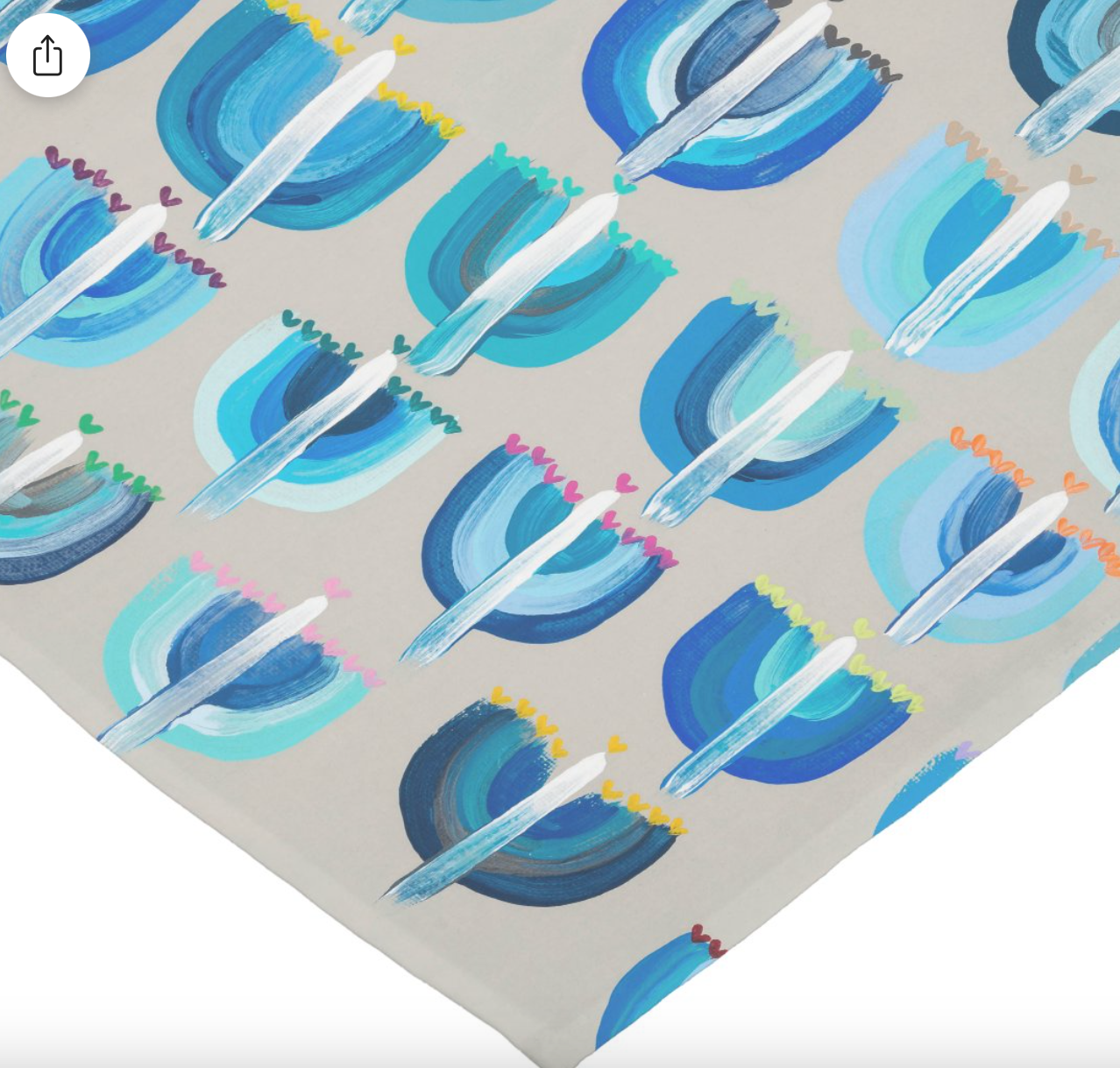 Blue Menorahs | Table Runner