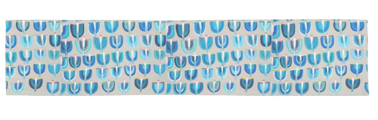 Blue Menorahs | Table Runner