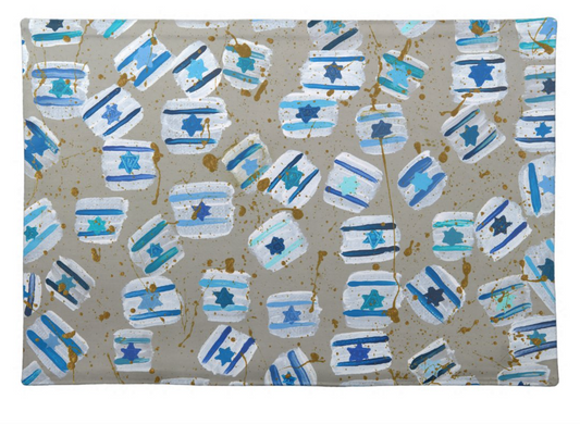 Israel Flag Gold Splatter | Challah Cover