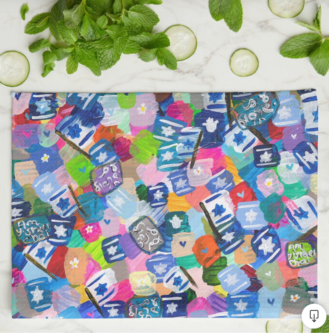Rainbow Israel Flags Kitchen Tea Towel
