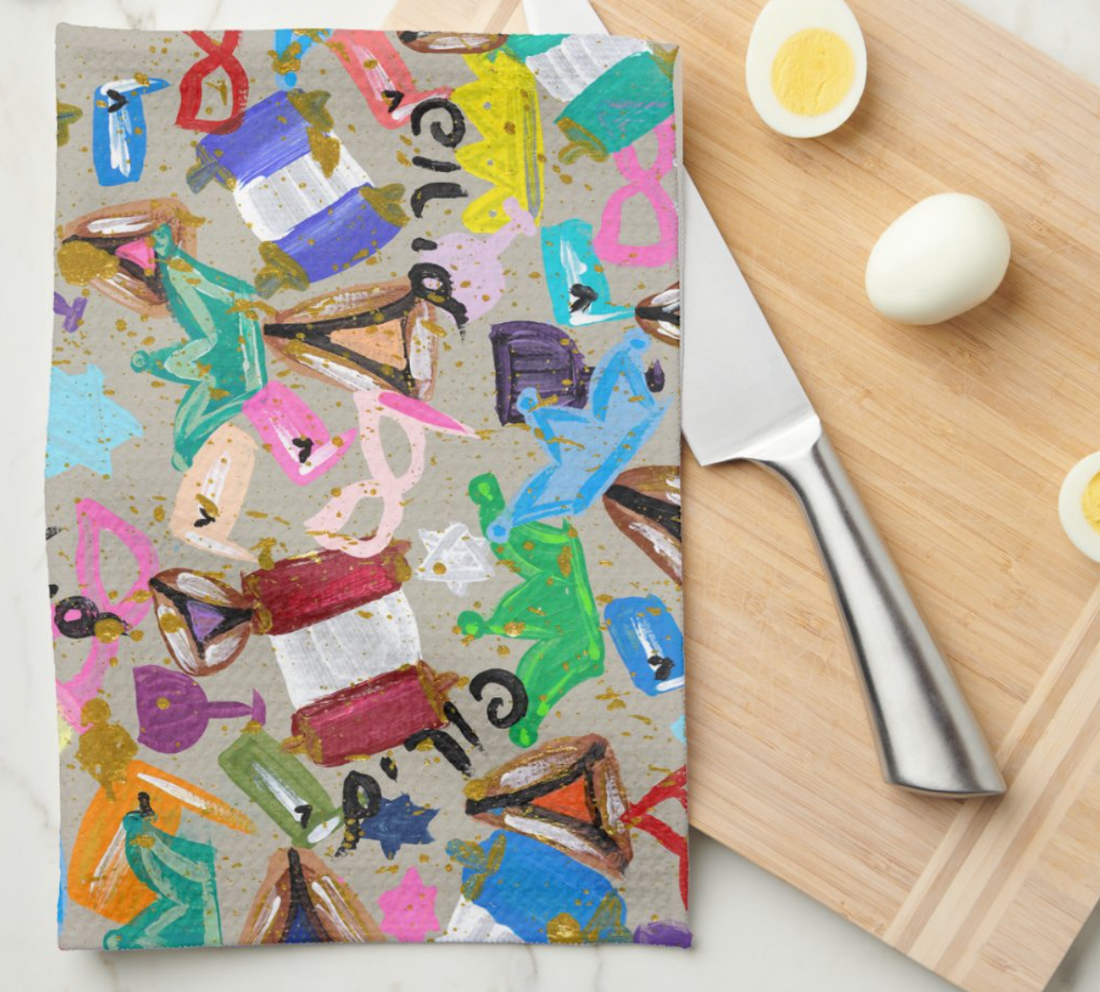 Everything Purim Kitchen Tea Towel